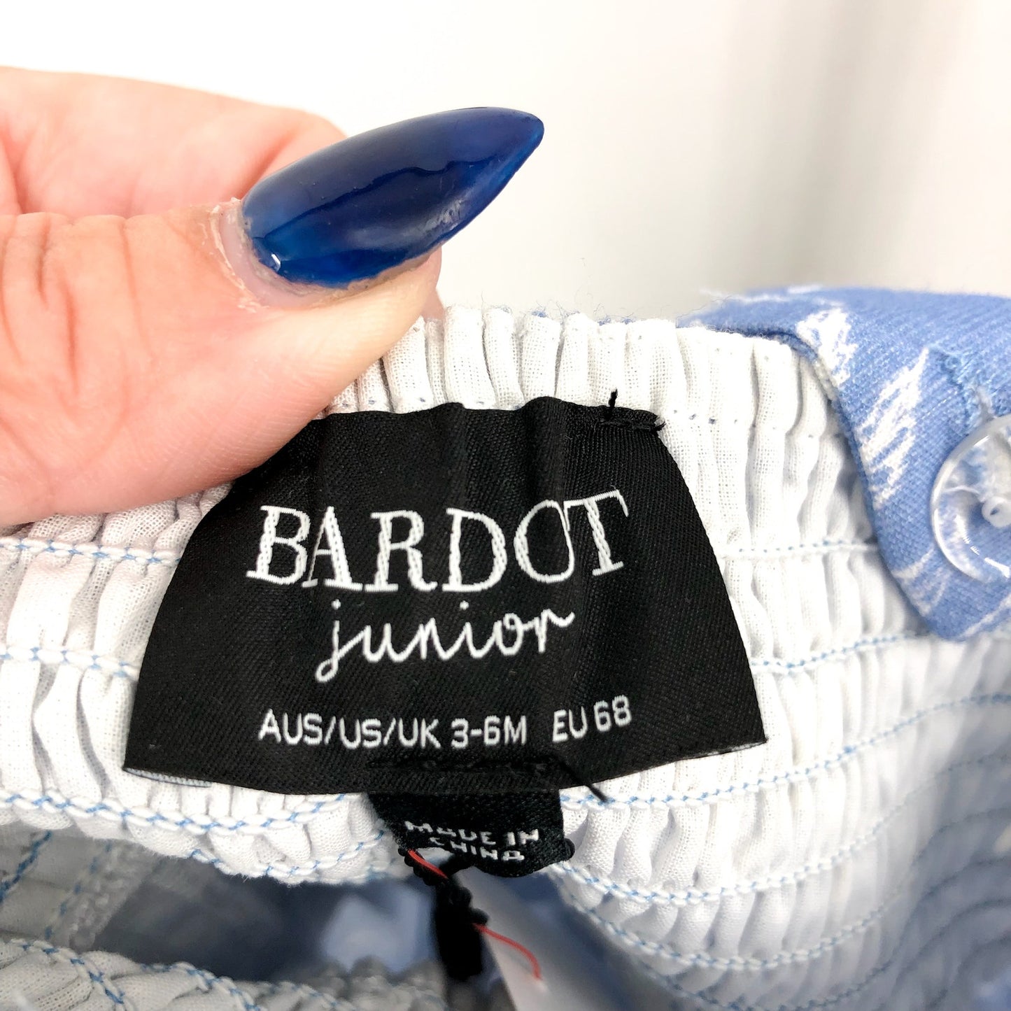 BARDOT Baby Missy Floral One Piece Outfit 3-6 Months Blue Linen