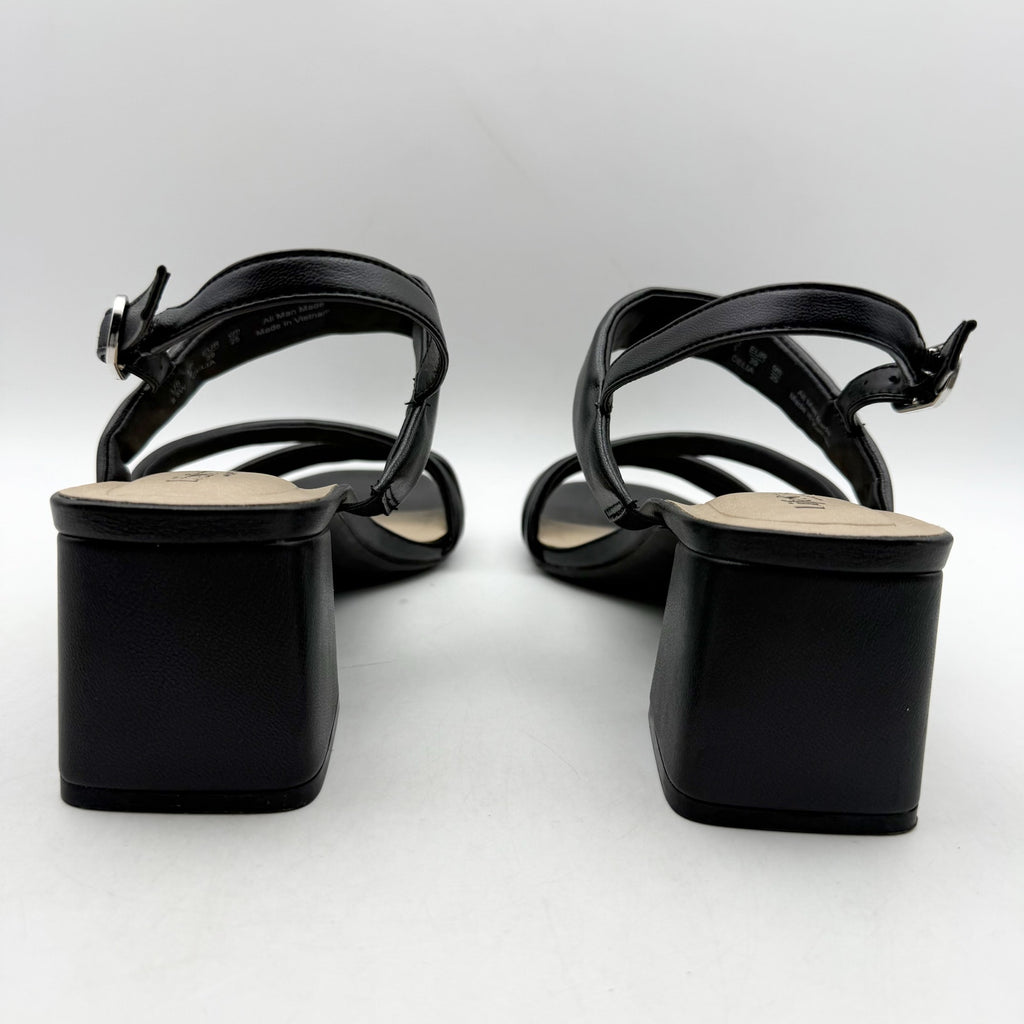 LifeStride Womens Celia Slingback Heeled Sandals US 8.5 Wide Black NWOB