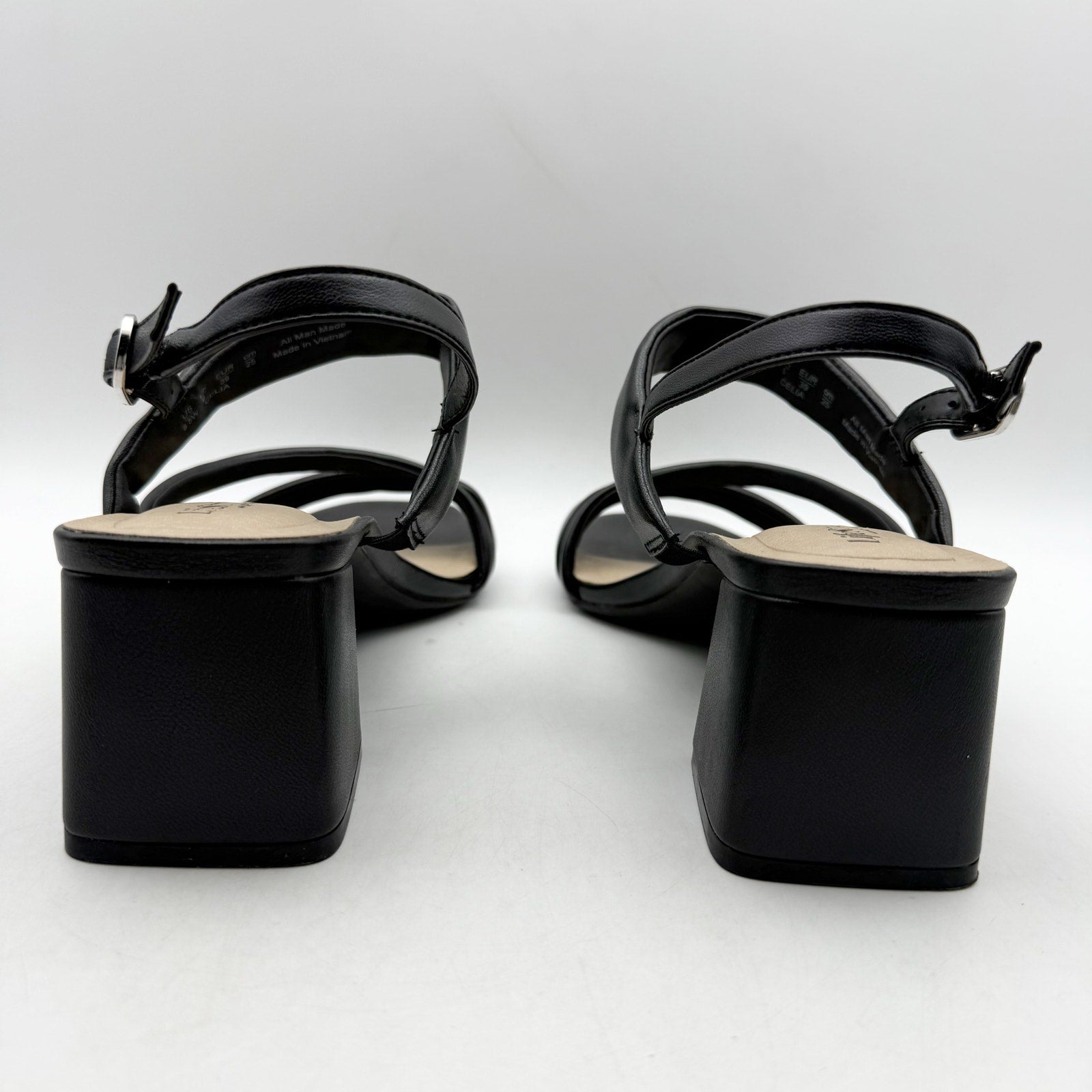 LifeStride Womens Celia Slingback Heeled Sandals US 8.5 Wide Black NWOB