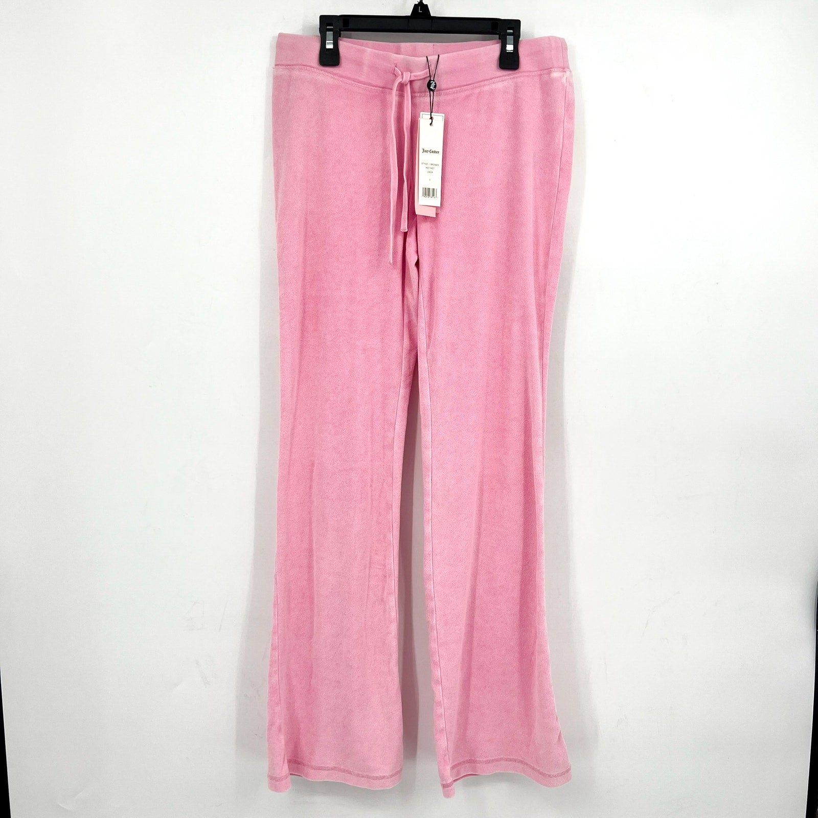 Juicy Couture Garment Dyed Heritage Wide Leg Track Pants Small Hot Pink NWT