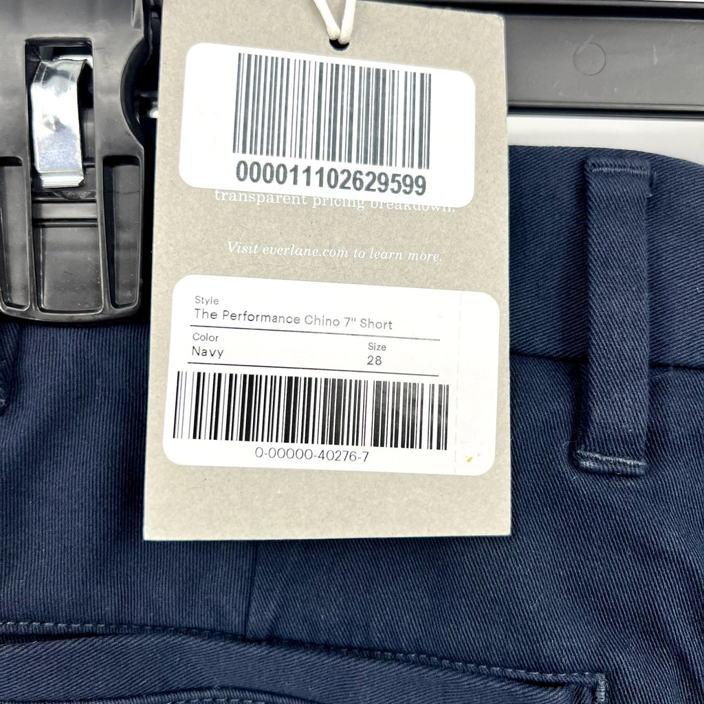EVERLANE Men's The 7" Performance Chino Shorts Size 28 Navy Blue NWT