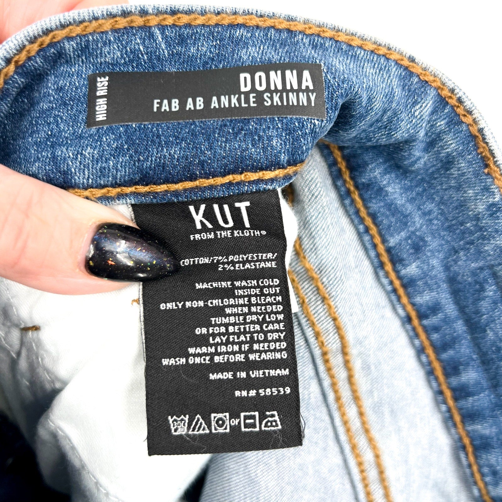 KUT FROM THE KLOTH Donna Ankle Skinny Jeans Size 0 Blue Distressed High-Rise NWT