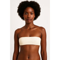 Good American Always Fits Bandeau Swim Top Sz 3/4 L-XL Cream White Ivory NWT