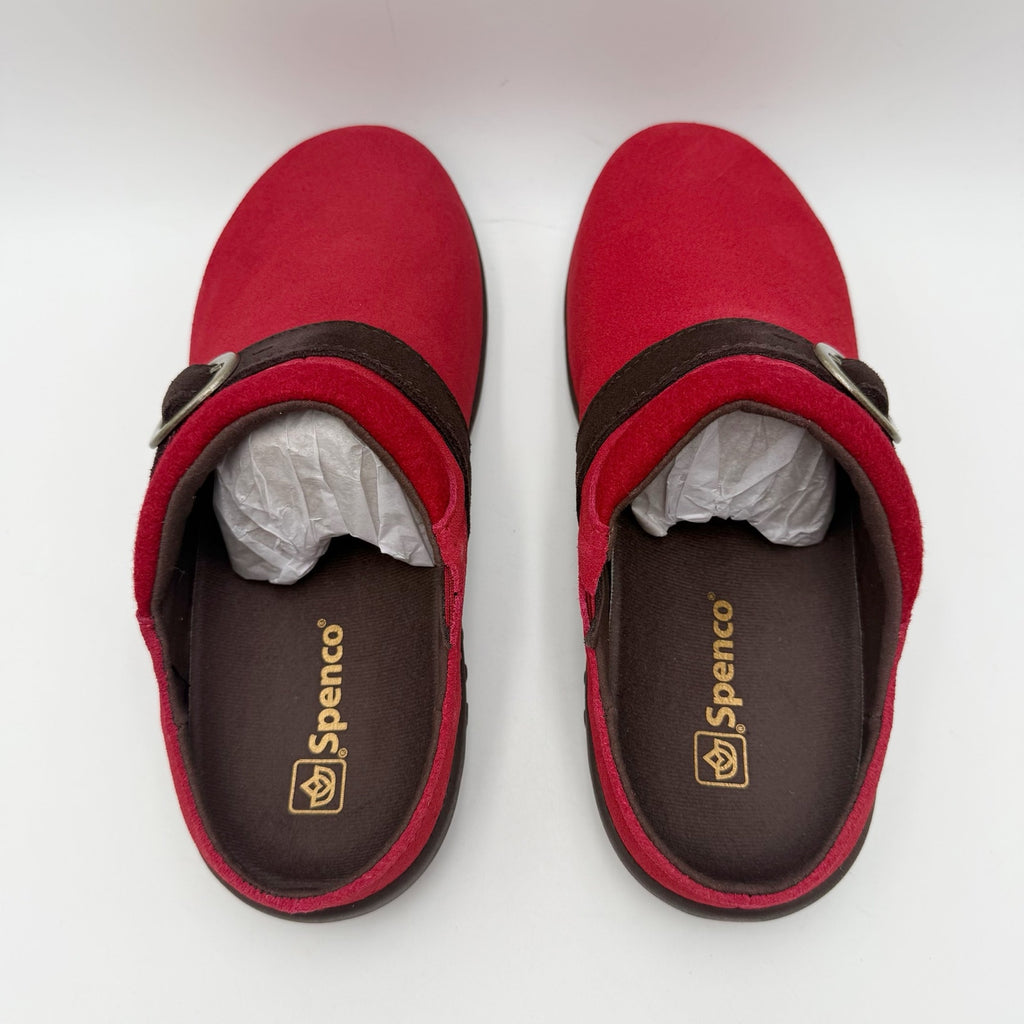 Spenco Womens Ashley Clogs Size 7.5 EU 38 Red Suede NIB