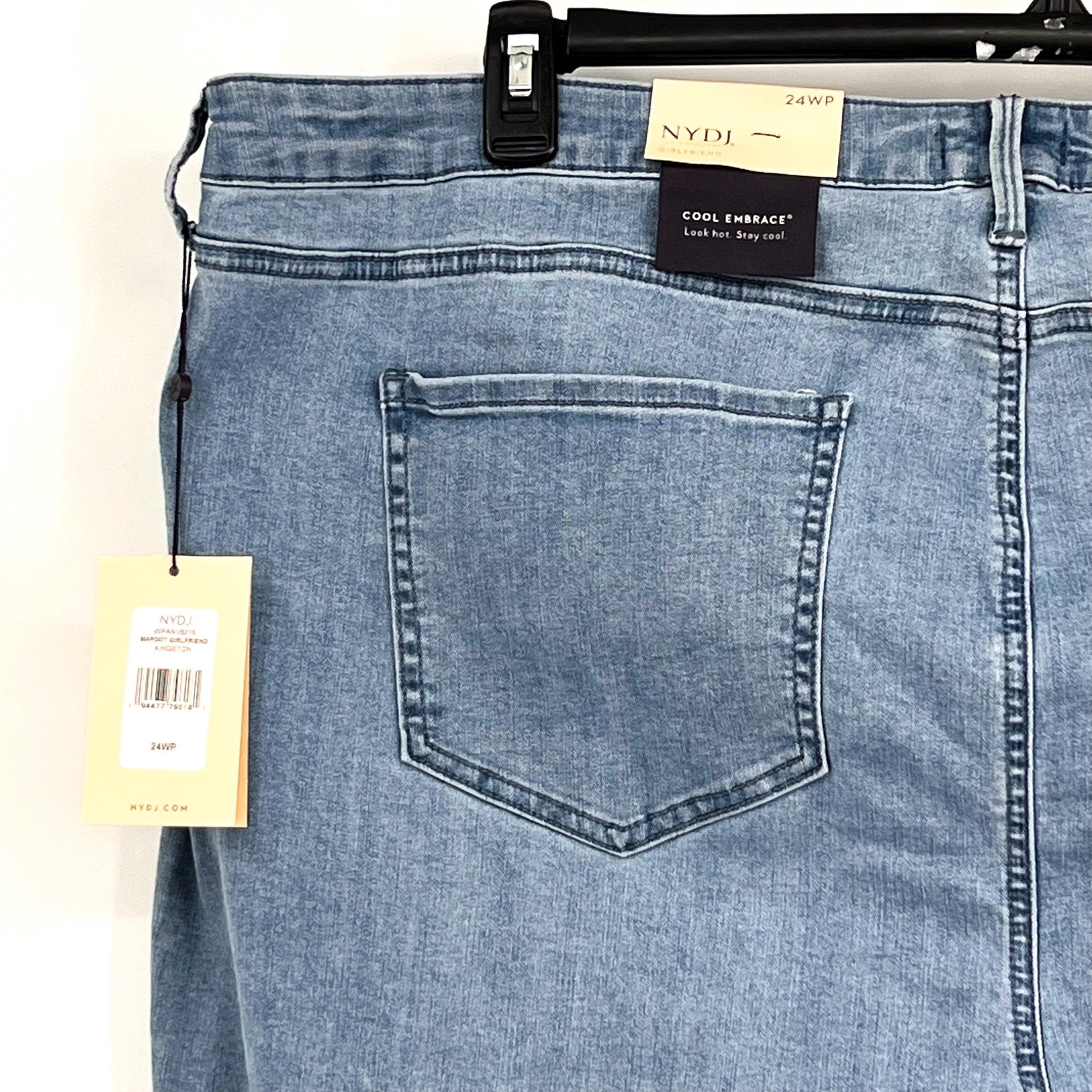NYDJ Womens Margot Girlfriend Jeans Size 24W PETITE Kingston Blue NWT