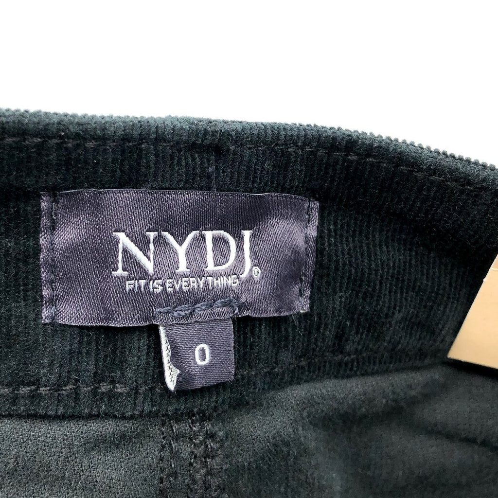 NYDJ Women's Marilyn Straight Jeans Size 0 Black Corduroy Stretch 30" Inseam NWT