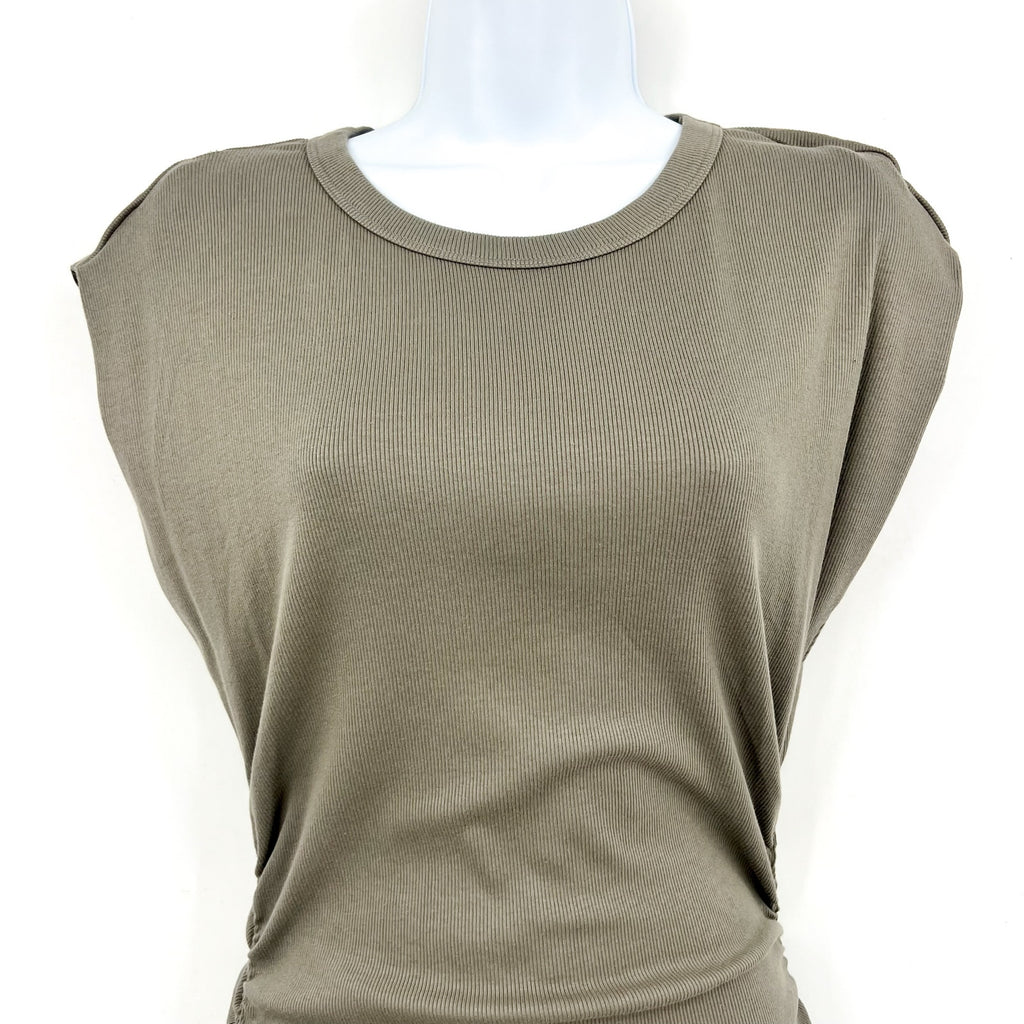 MICHAEL STARS Womens Ricci T-Shirt Dress Small Olive Green Short Sleeve NWT