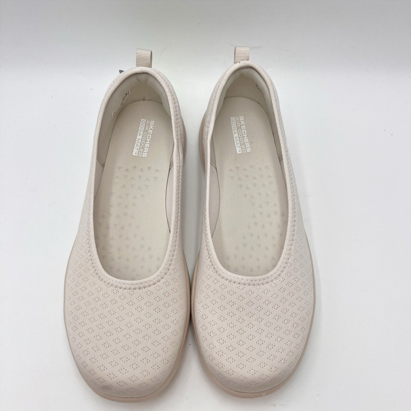 Skechers Womens On The Go Flex Sienna Flat Shoes Size 9 Natural Cream NIB