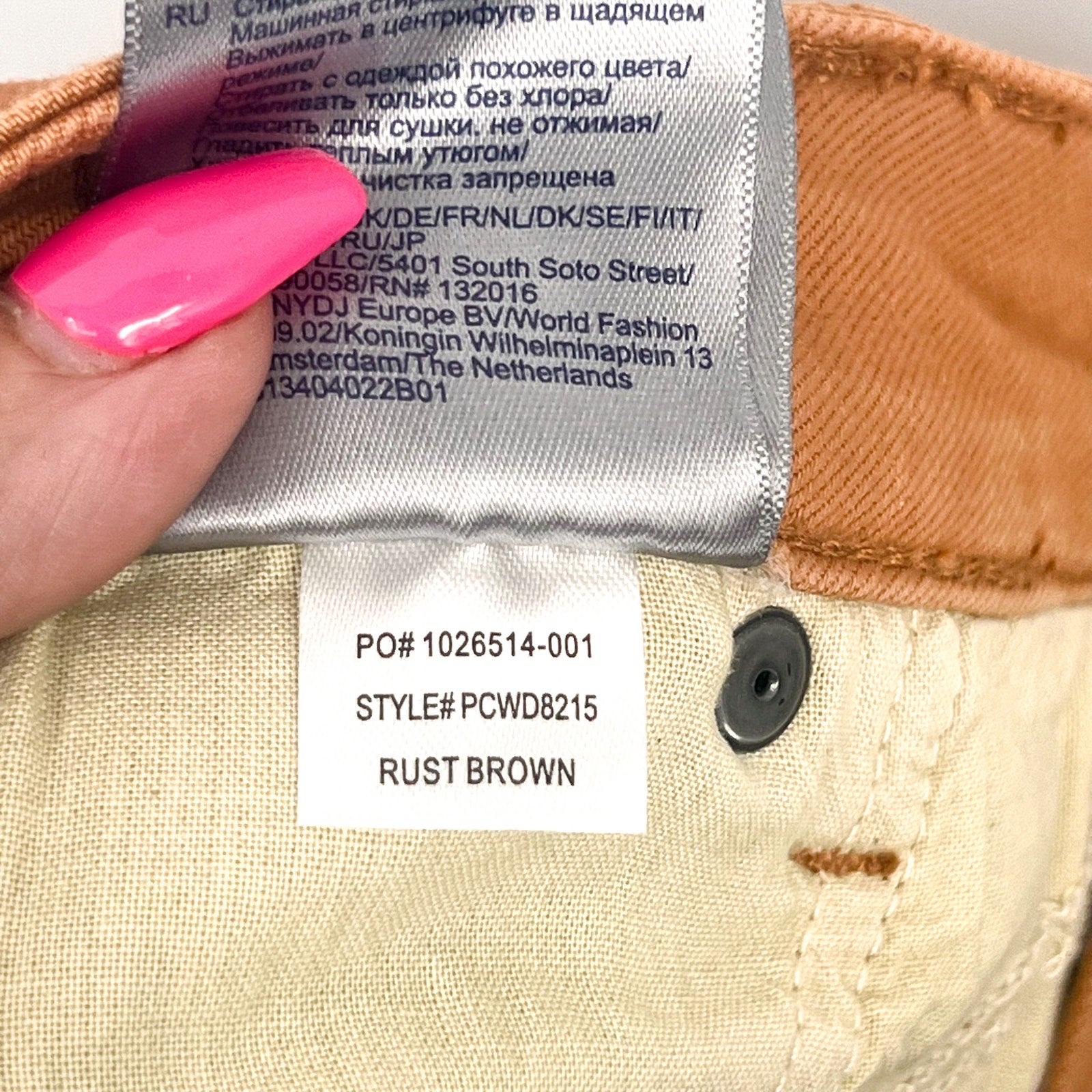 NYDJ Womens Margot Girlfriend Jeans Size 14 PETITE Rust Brown Straight Leg NWT