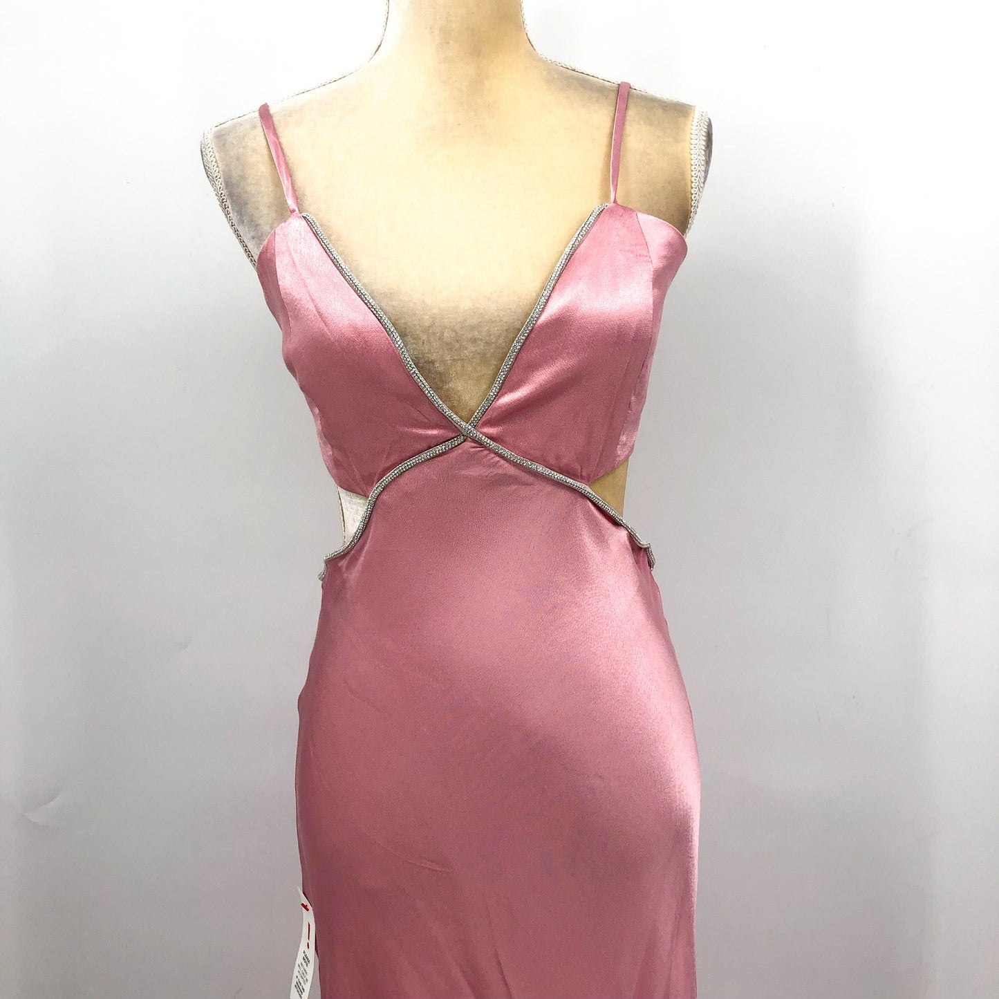 BARDOT Women's Rome Diamonte Slip Dress XXL Blush Pink NWT