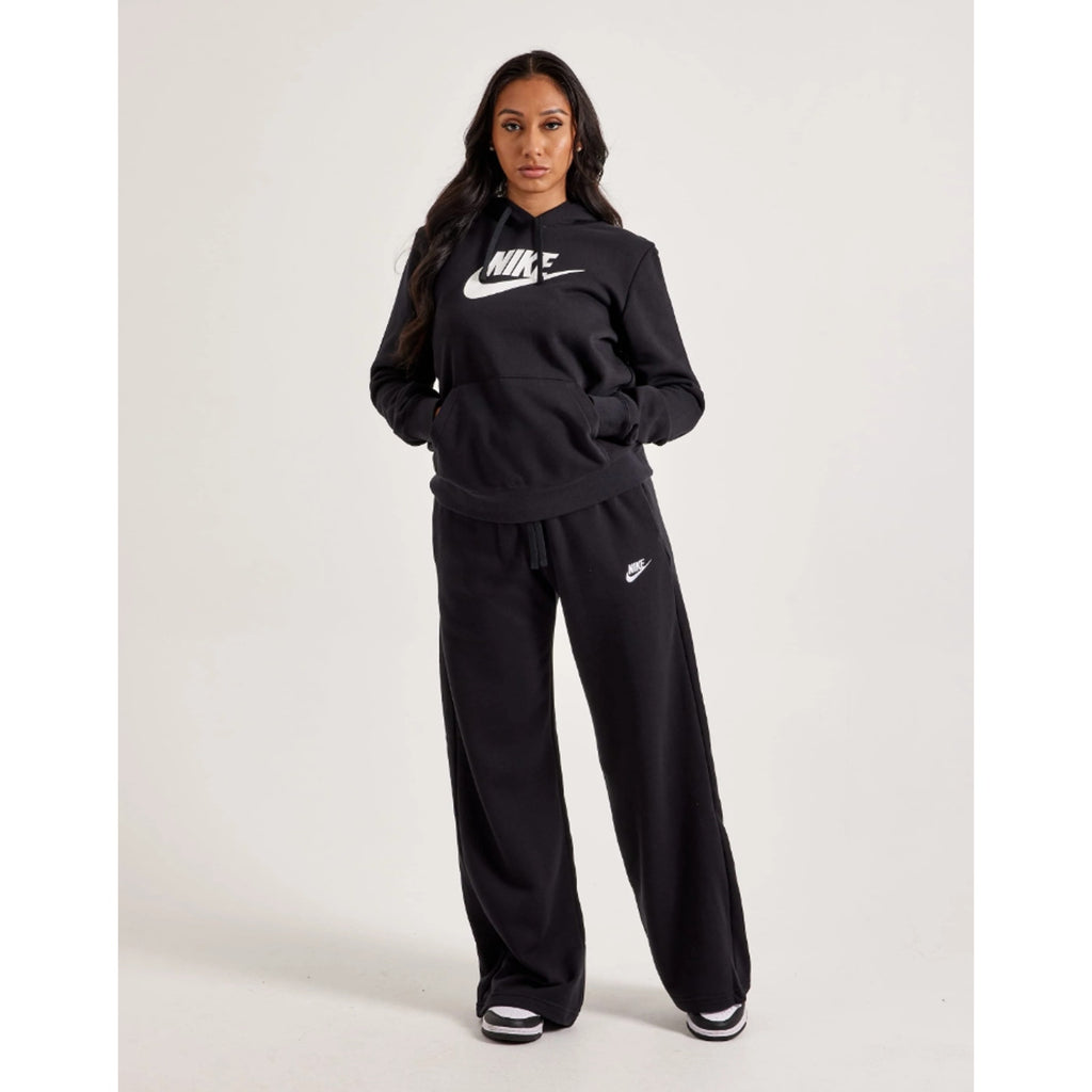 Nike Womens Graphic Club Hoodie 2X Black Fleece Pullover Sweatshirt NWT