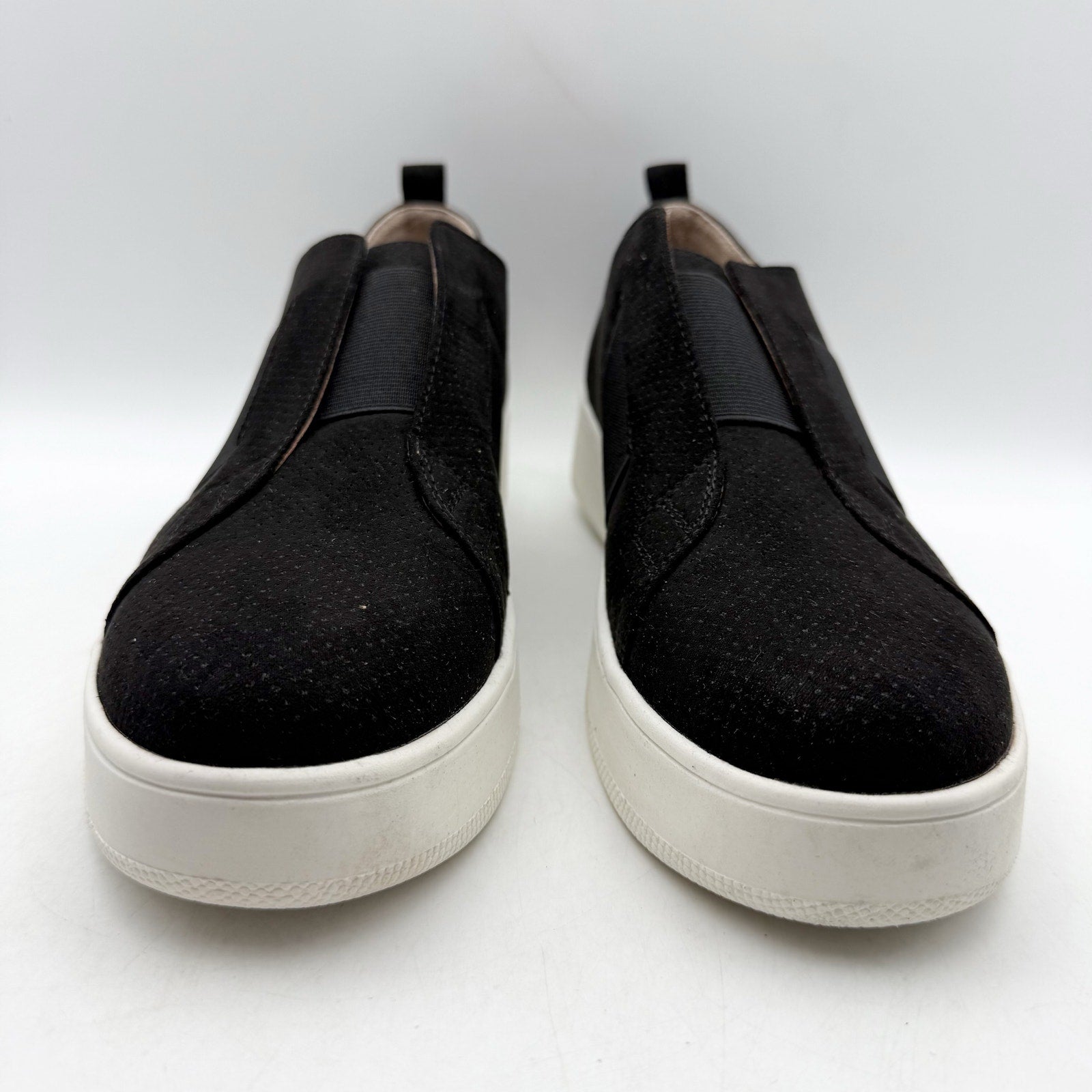 Steve Madden Womens Brad Sneaker US 9.5 Black Vegan Suede Slip On NWOB