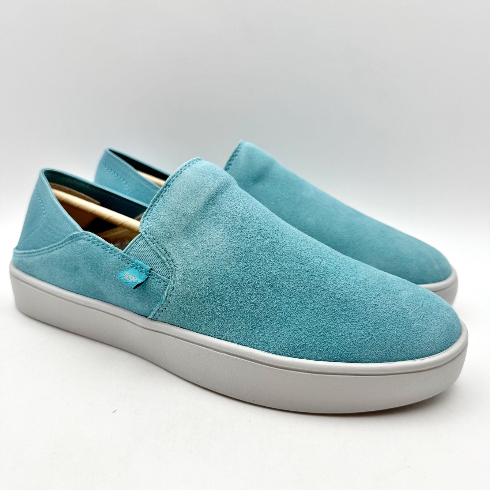 Spenco Womens Saylor Slip On Casual Shoes Size 8 WIDE Blue Leather NIB