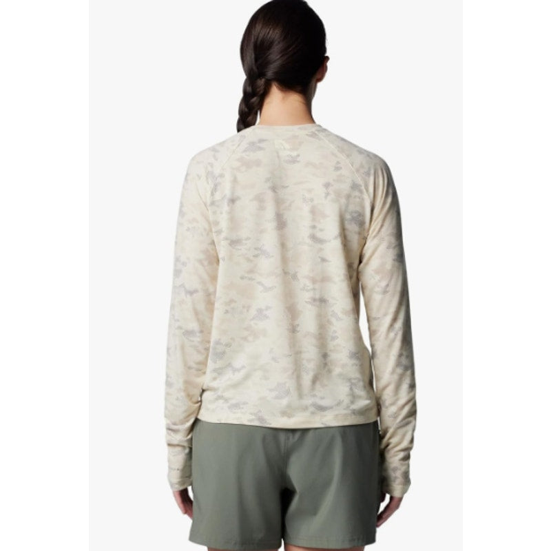 COLUMBIA Womens PFG Uncharted Knit Long Sleeve Shirt XL Stone Grey Cream NWT