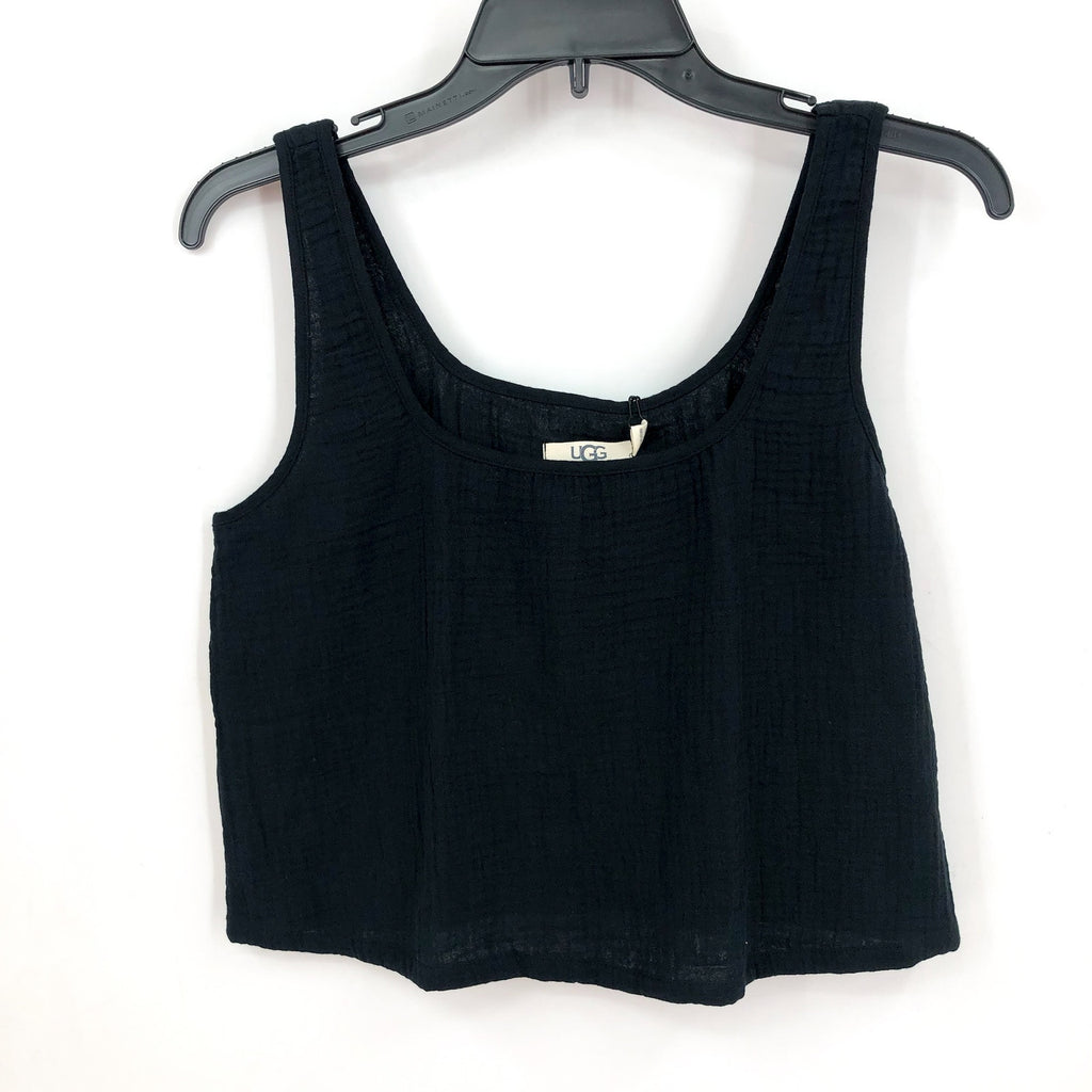 UGG Women's Cinthia Tank Cami XS Tarr Black Cropped Cotton Gauze NWT