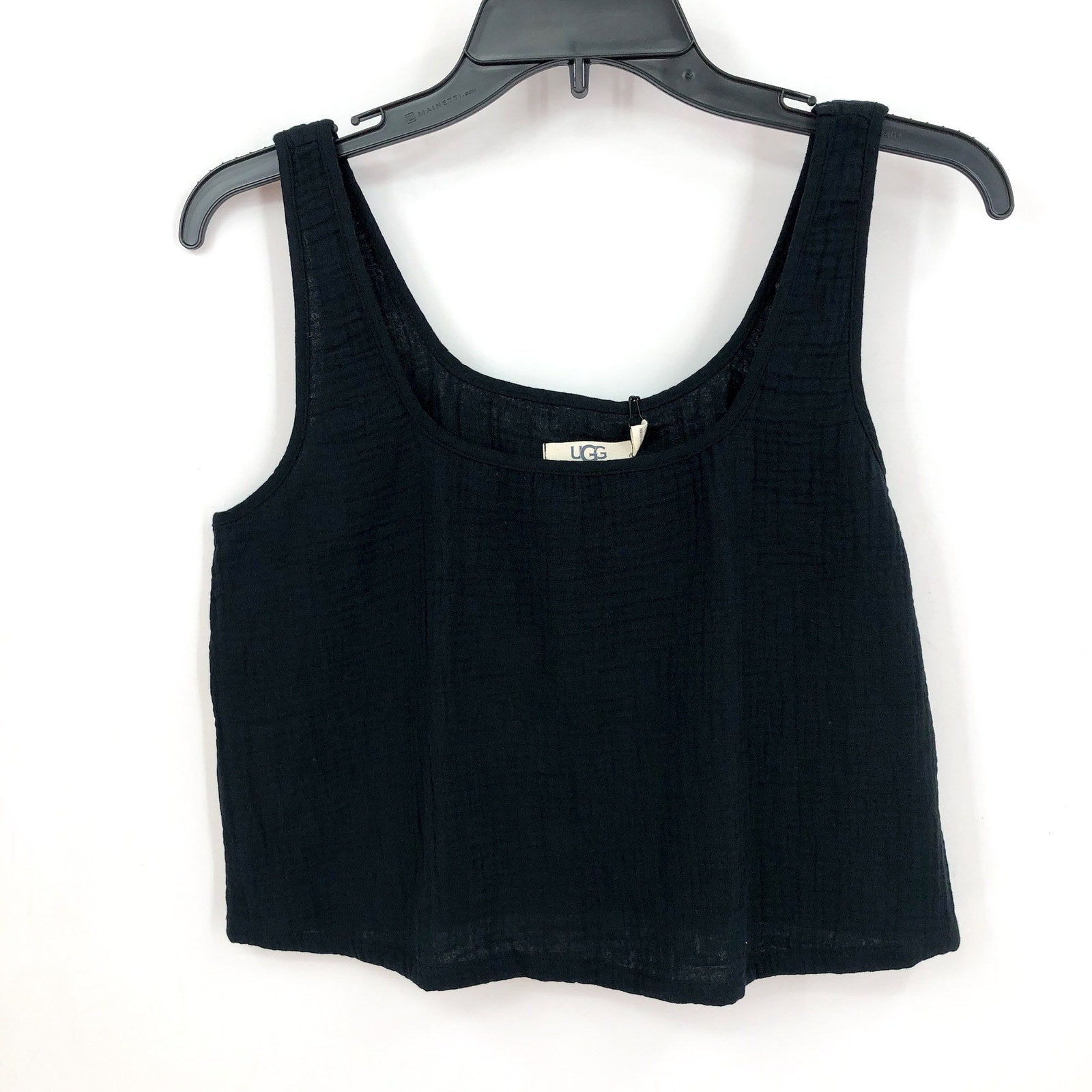 UGG Women's Cinthia Tank Cami XS Tarr Black Cropped Cotton Gauze NWT