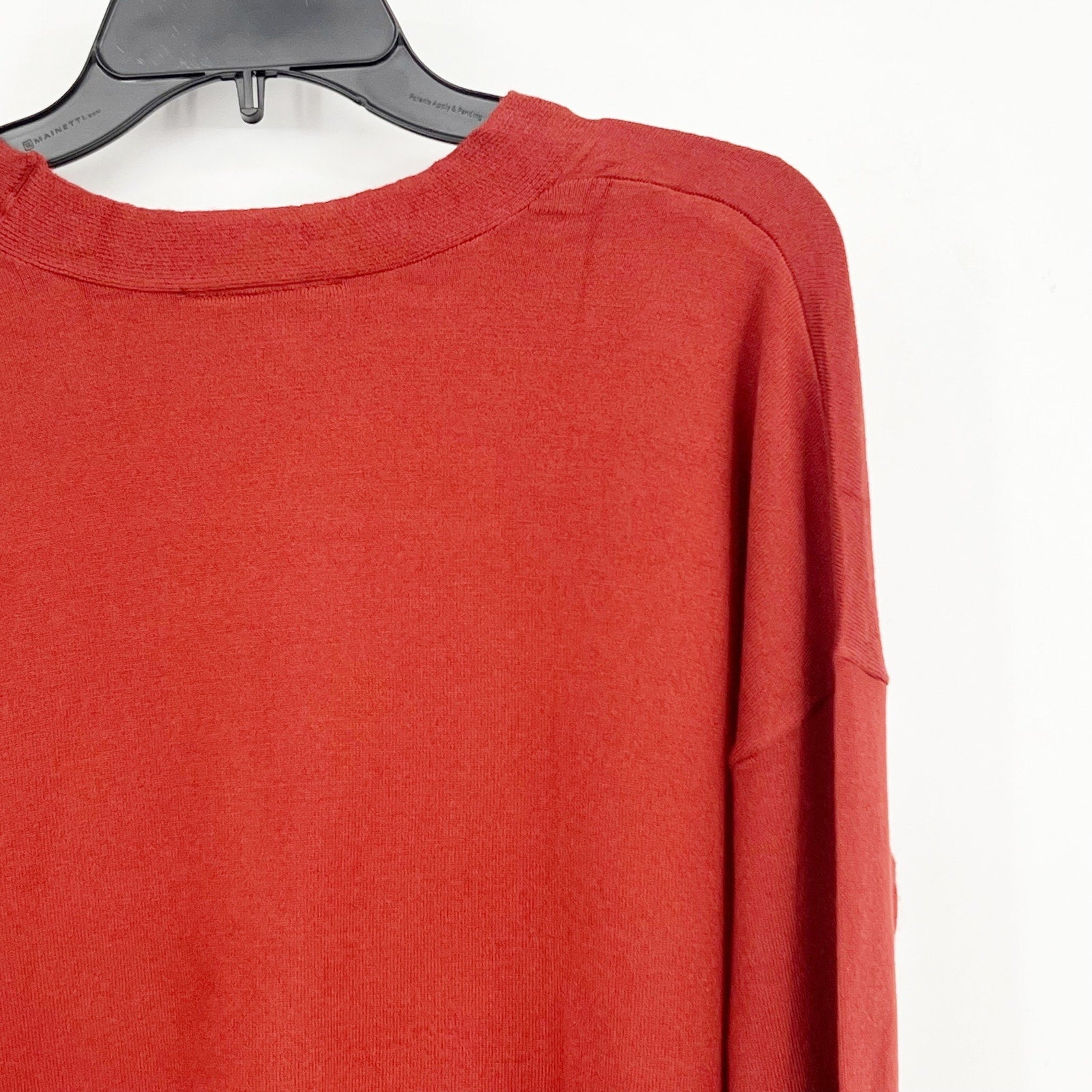 FORTUNE + IVY Womens V-neck Cardigan Small Orage-Red Sweater STITCHFIX NWT