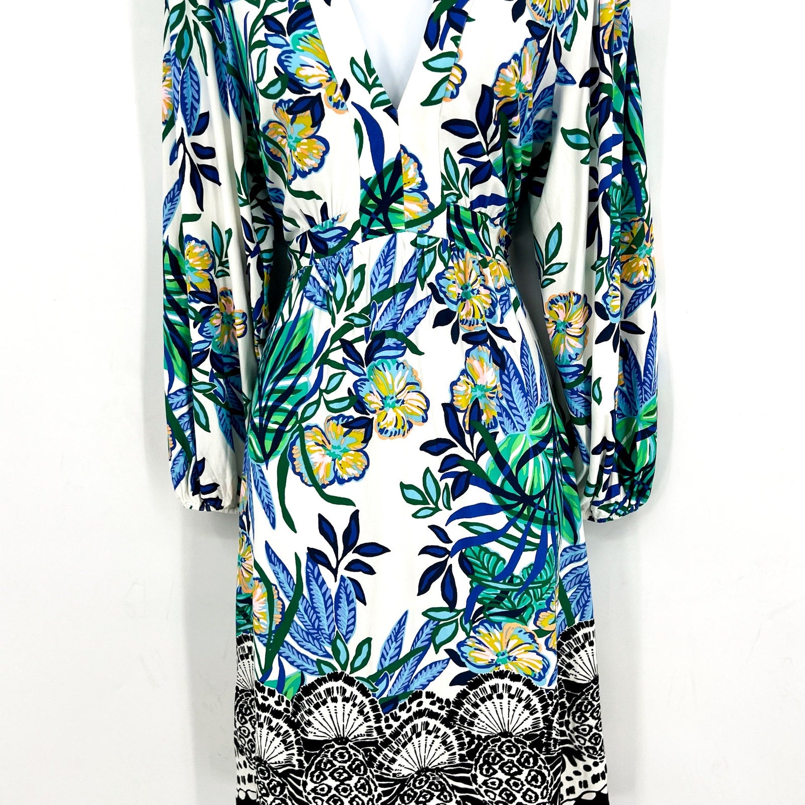 LILLY PULITZER Womens Wexlee Print Dress Size 8 White Green Golden Hour Glam NWT