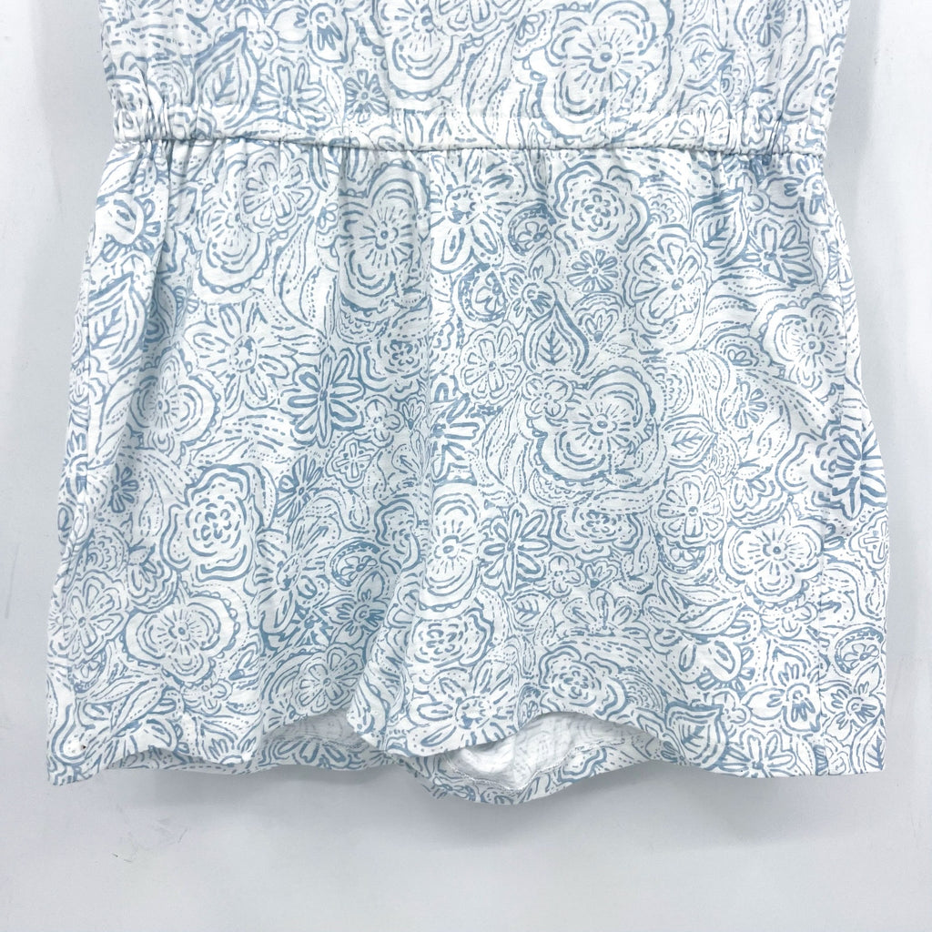 SOUTHERN TIDE Womens Forever Floral Tie Shoulder Romper Small White Sky Blue NWT