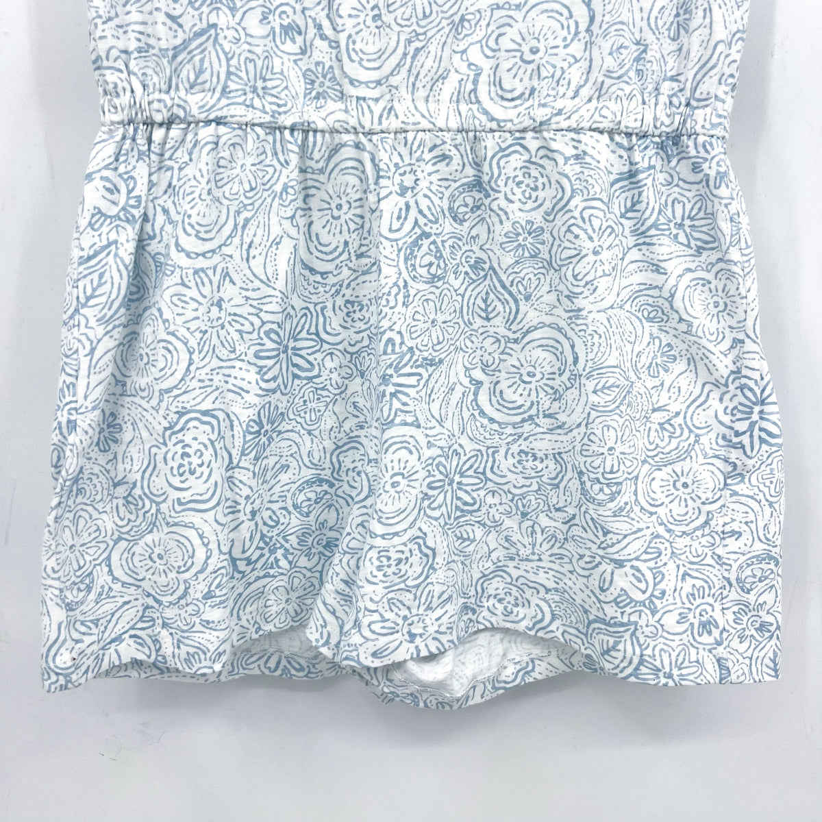 SOUTHERN TIDE Womens Forever Floral Tie Shoulder Romper Small White Sky Blue NWT