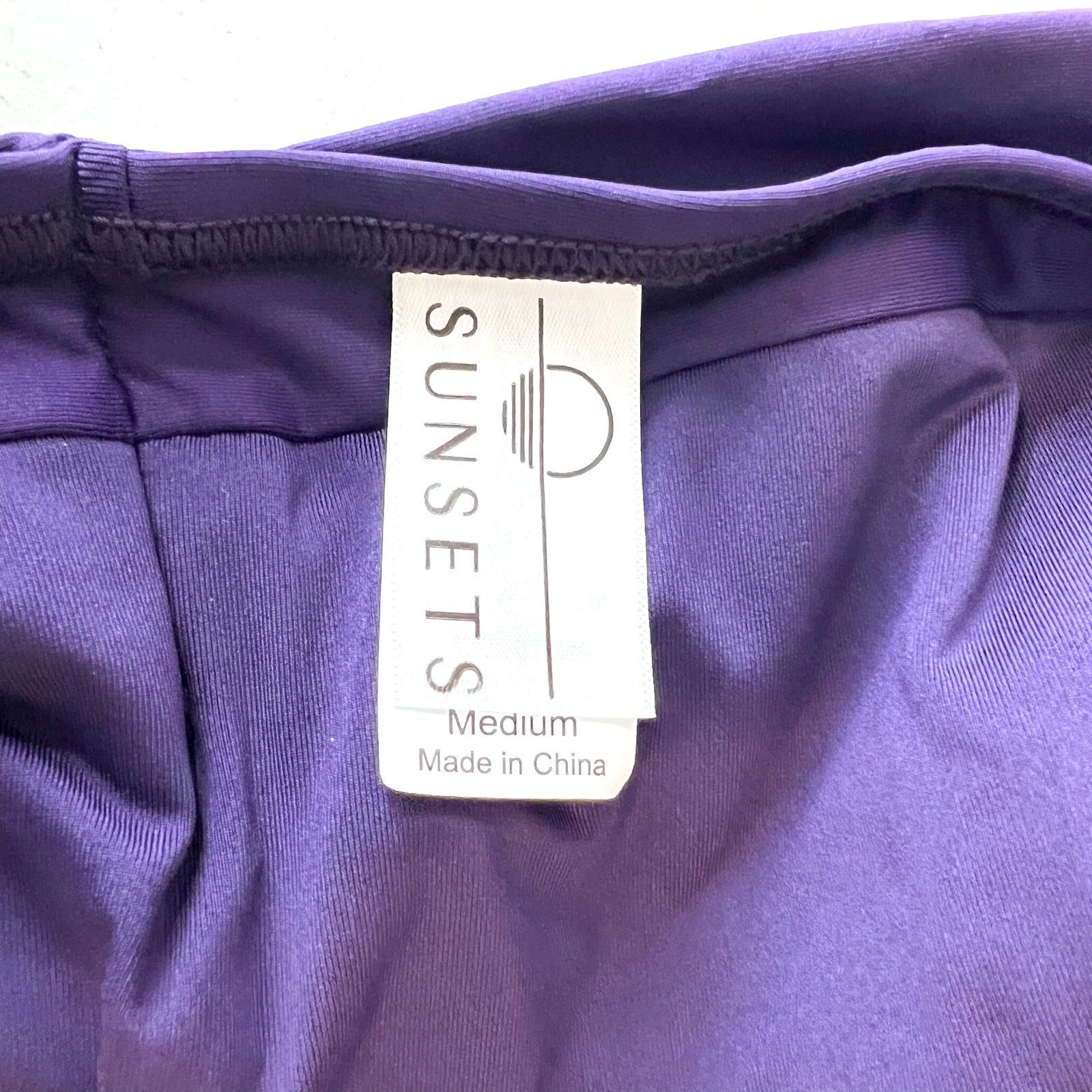 SUNSETS Unforgettable Brief Bikini Bottom Medium Purple Plum Shirred NWOT