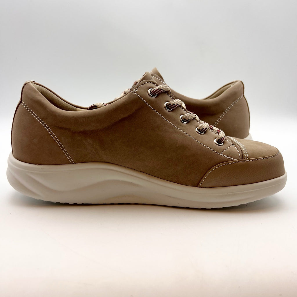 Finn Comfort Womens Ikebukuro Darkbrown Grass Sneakers US Size 7 Tan Leather NIB