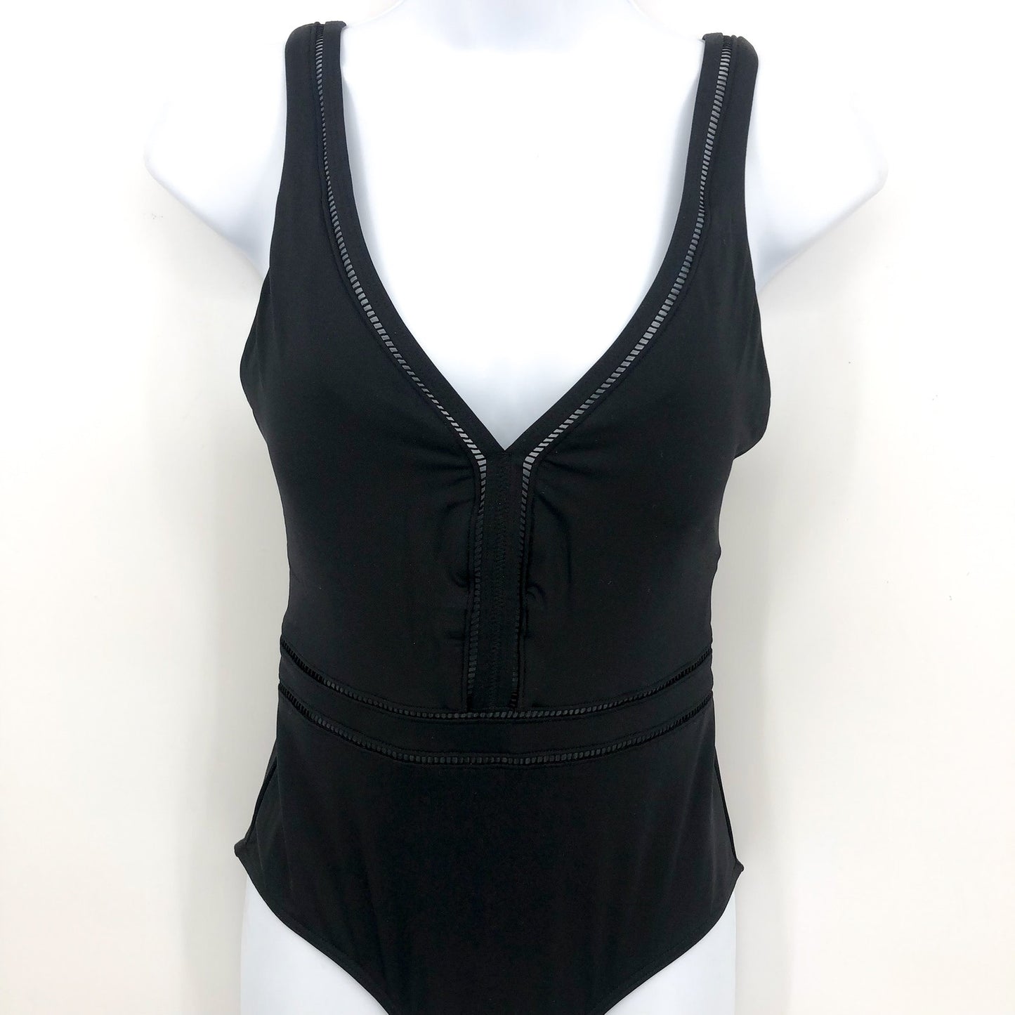 SEA LEVEL SWIM Women's One Piece Swimsuit US 6 Black Multi-fit Waisted NWT