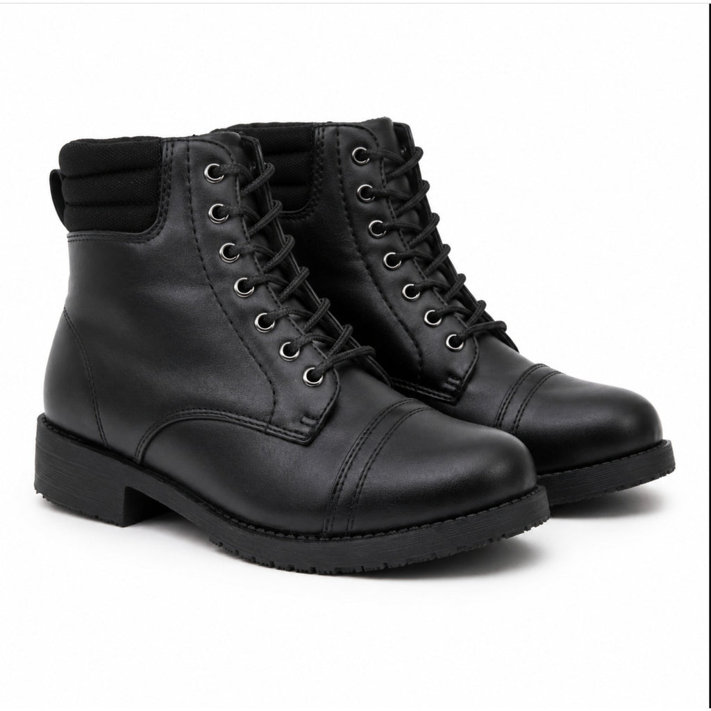 LaForst Womens Combat Ankle Boots US 8 US 38 Black Slip Resistant NWOB
