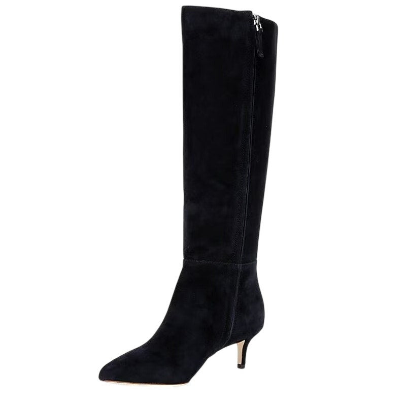 Lauren Ralph Lauren Womens McKay Knee High Boots Size 6 B Navy Blue Suede NIB