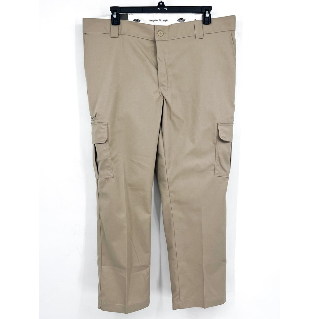 DICKIES Men's Twill Stretch Cargo Pants 40x30 Khaki Straight Leg NWT