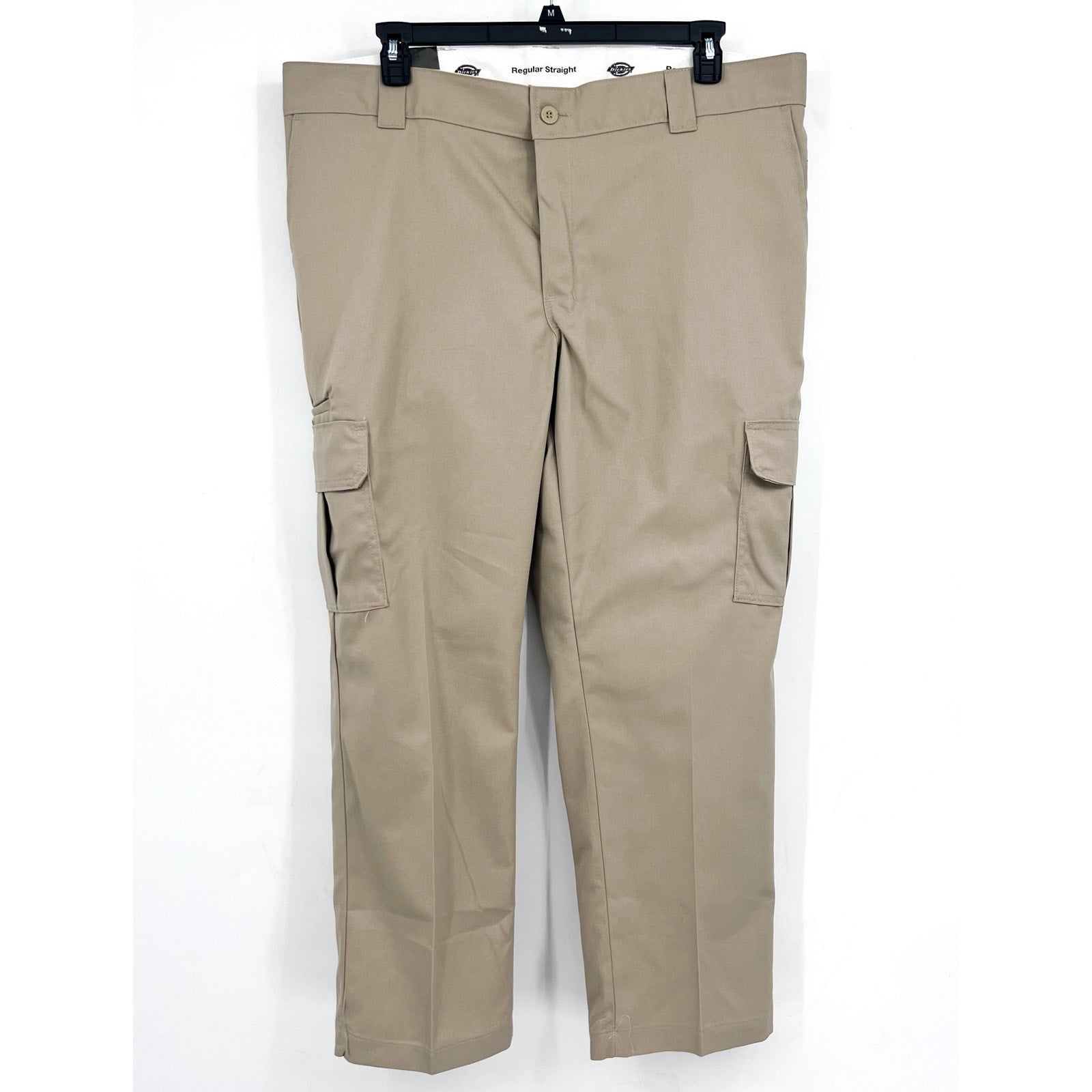 DICKIES Men's Twill Stretch Cargo Pants 40x30 Khaki Straight Leg NWT