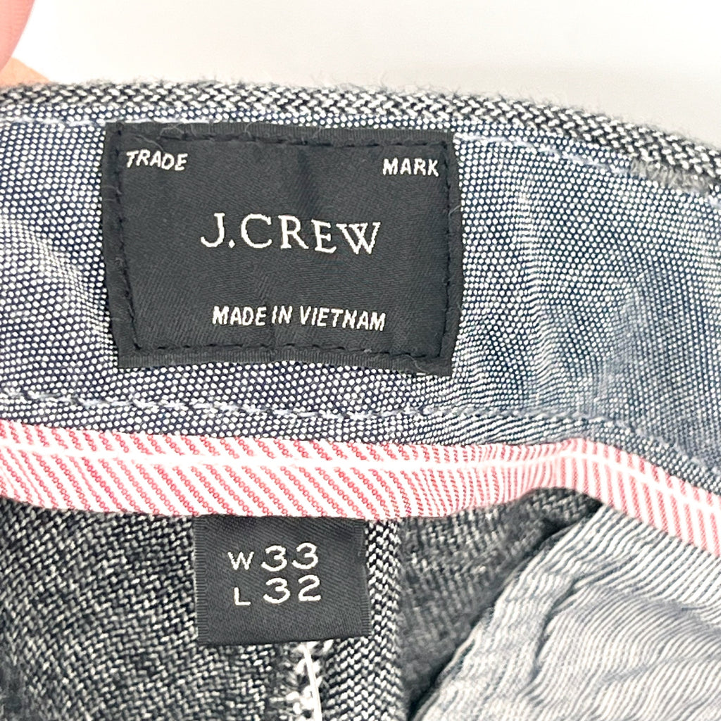 J.CREW Mens 770 Straight-Fit Tech Pants 33x32 Charcoal Gray Midweight BU844 NWT