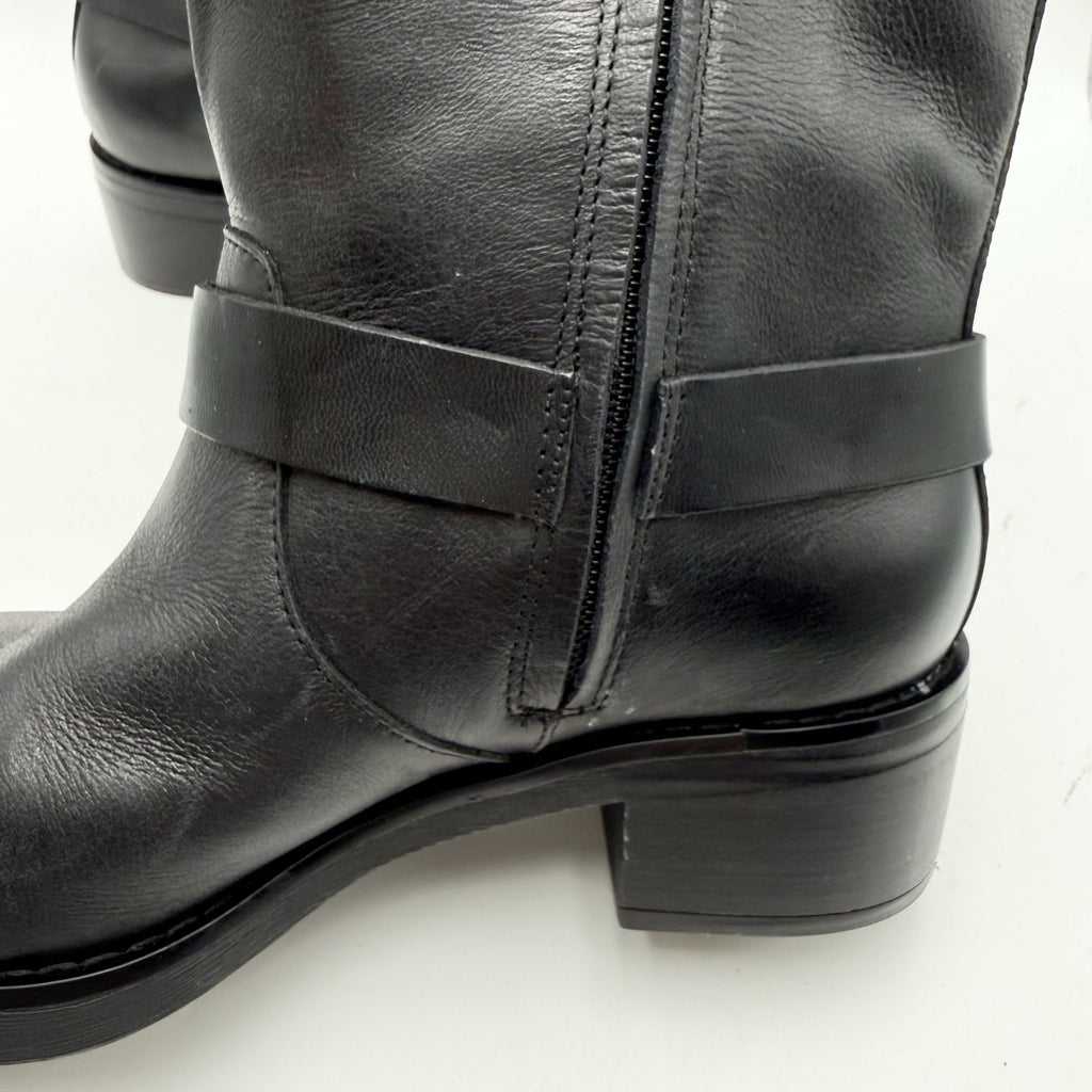 Crown Vintage Womens Reny Knee High Boots Size 7 M Black Leather NWOB