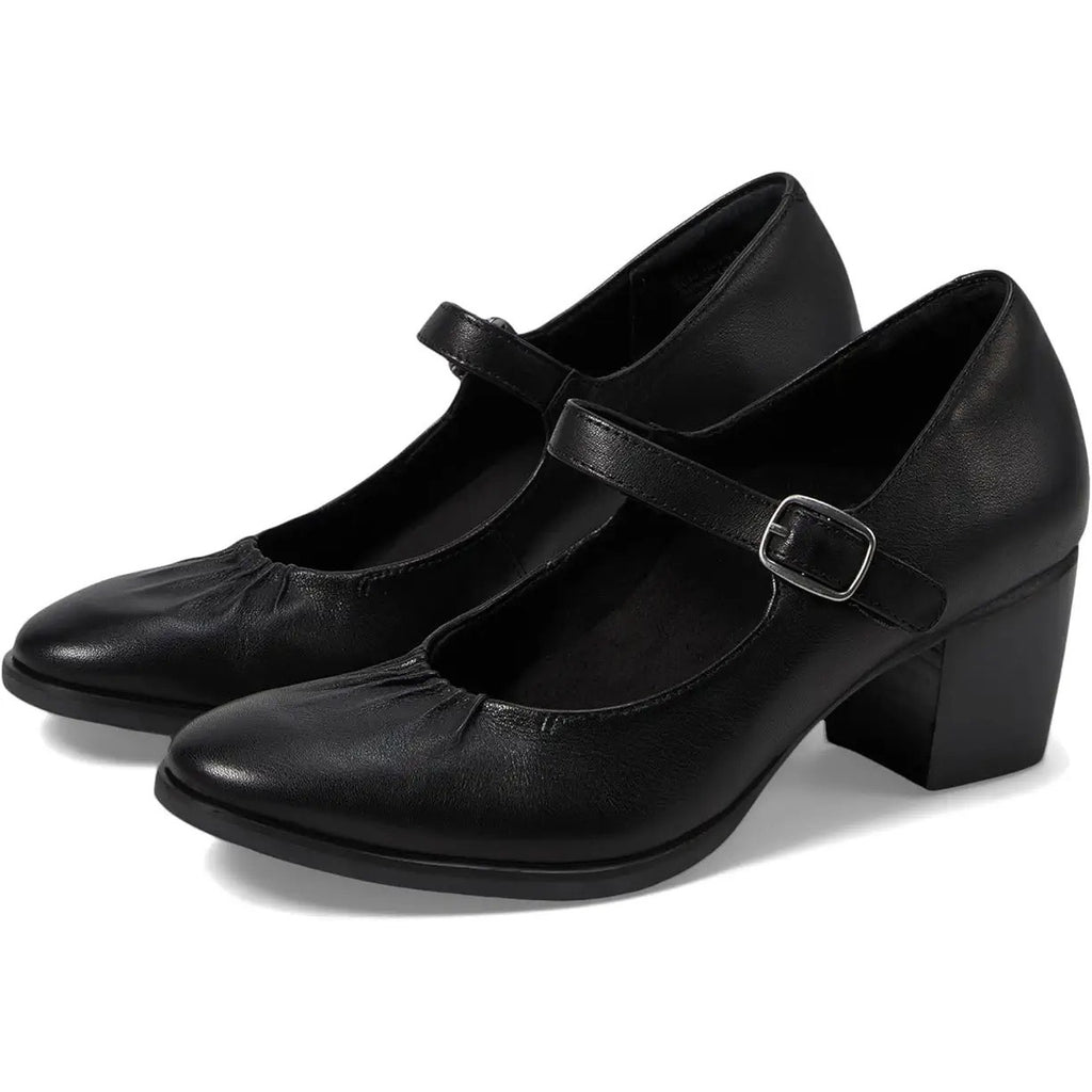Aetrex Womens Sara Mary Jane Pumps EU 36 US 6-6.5 Black Leather Heels NIB