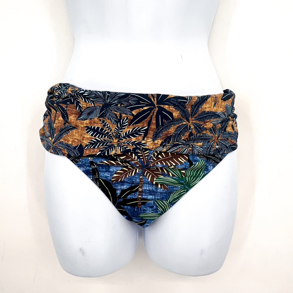 BLEU ROD BEATTIE By the Sea Sarong Hipster Bikini Bottom Size 6 Blue Gold NWT