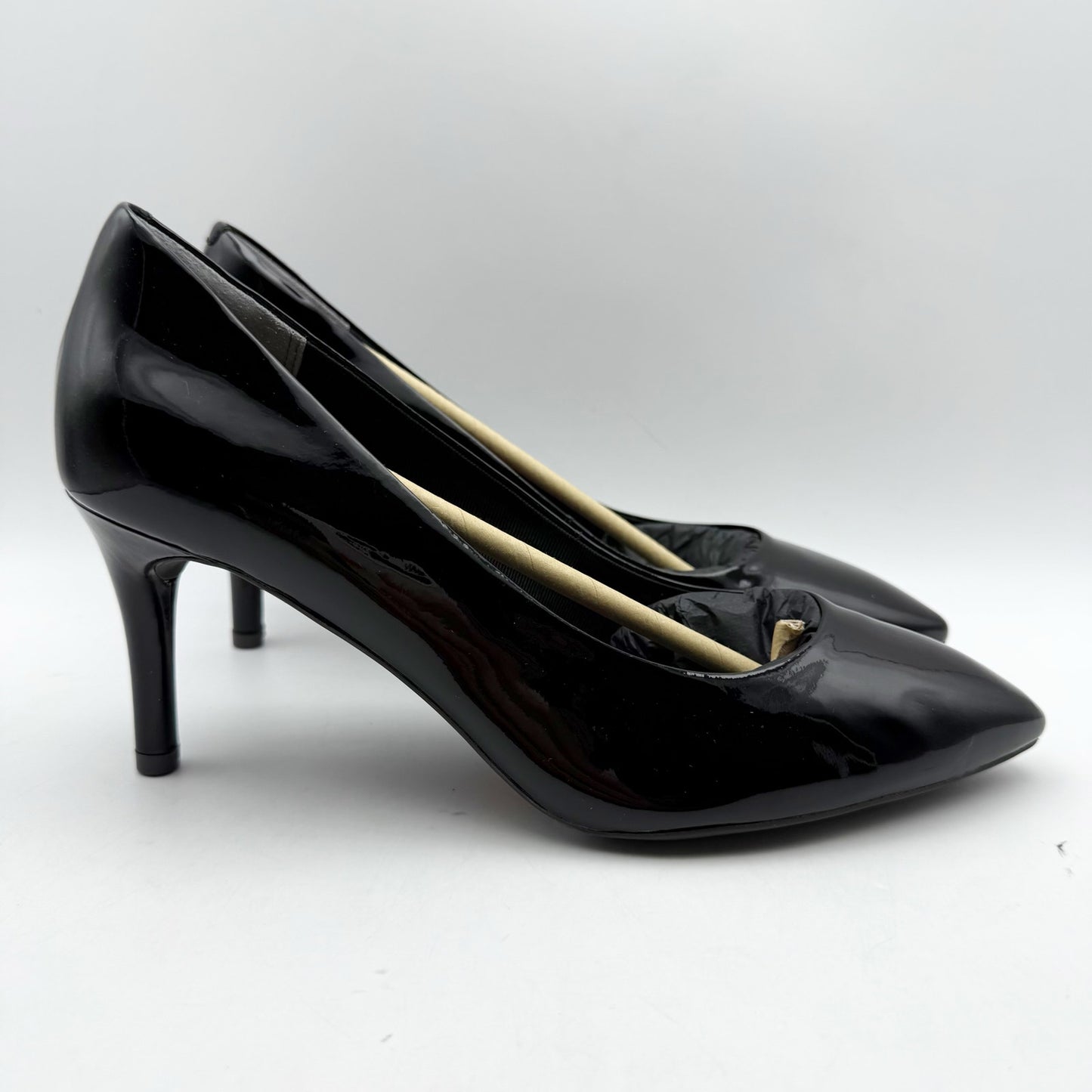 Rockport Womens Total Motion 75mm Pointy Toe Pumps US 8 Black Patent Leather NIB