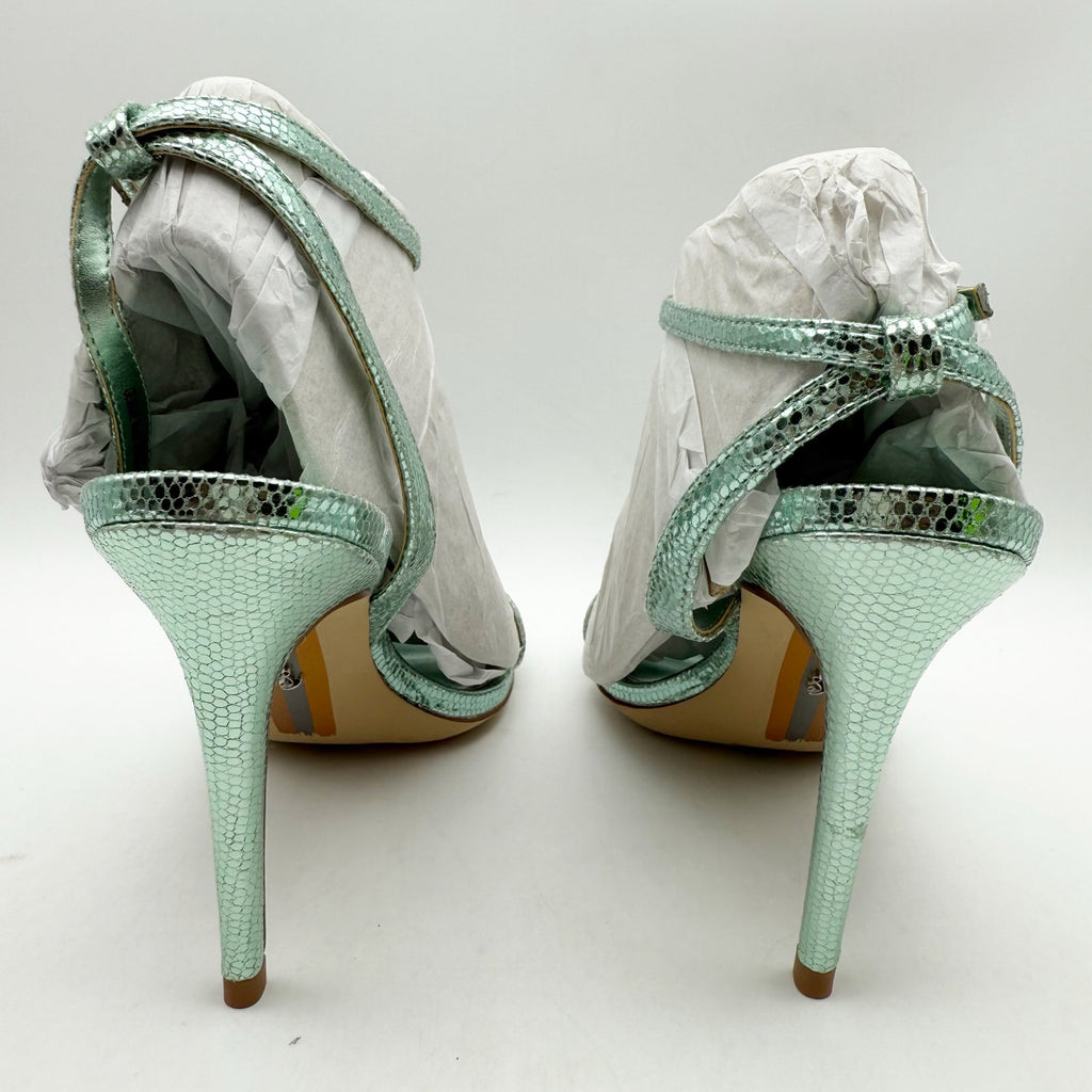 Sam Edelman Womens Gemmie Ankle Strap Heels Size 6.5 M Sea Green Sandals NIB