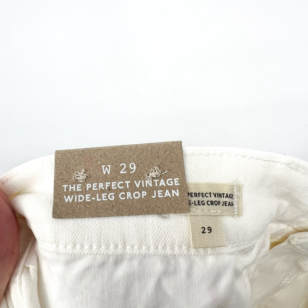 MADEWELL Womens Perfect Vintage Wide-Leg Crop Jeans Size 29 US 8 White NT995 NWT