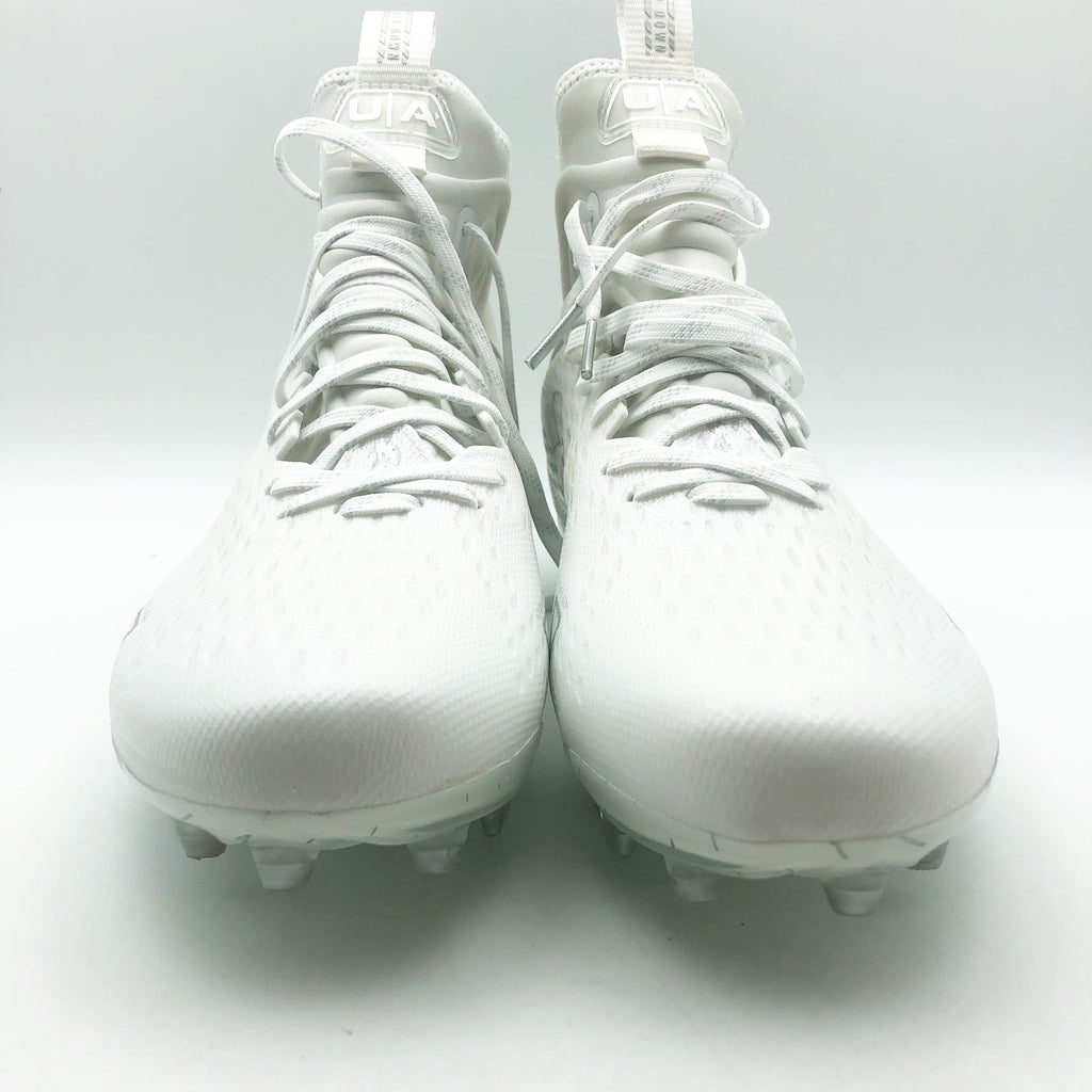 Under Armour Mens Spotlight Lux MC 2.0 Football Cleats Size 8 White Silver NWOB