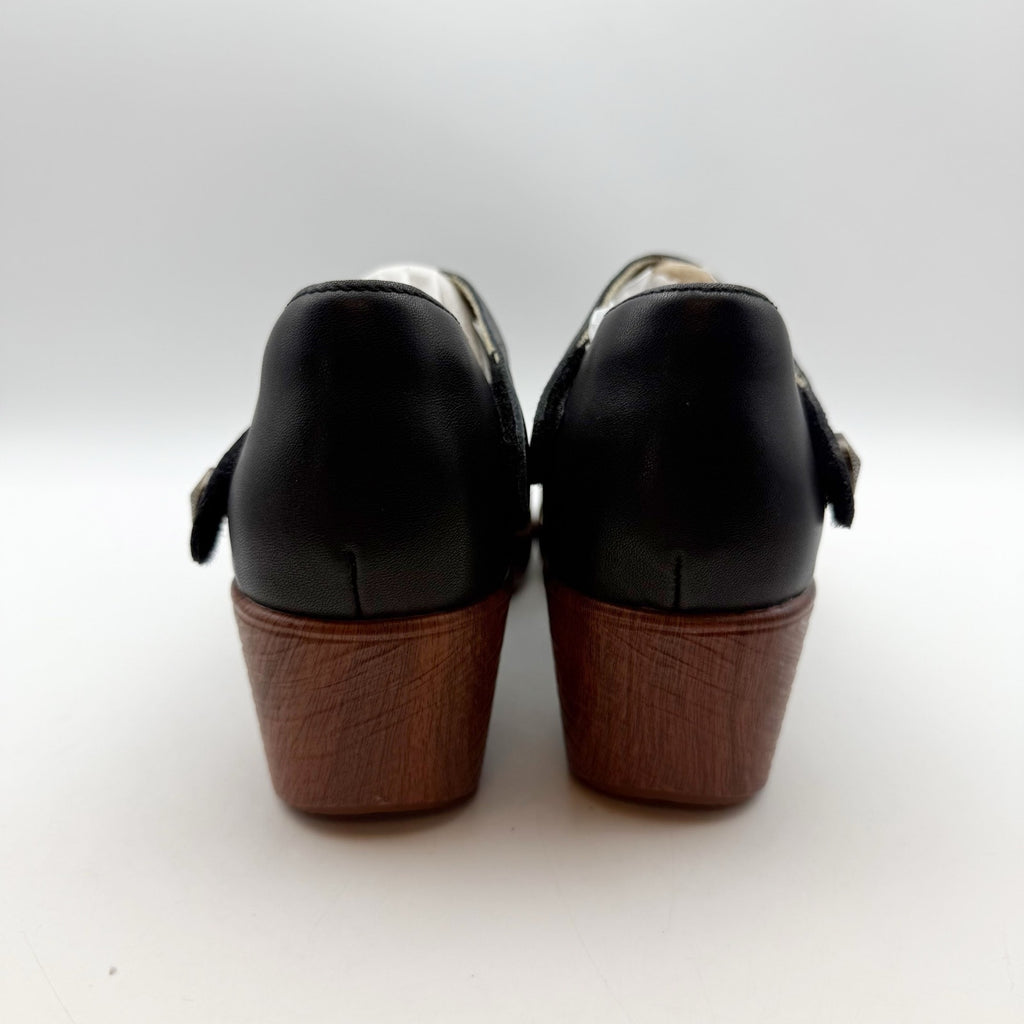 Alegria Womens Savina Clogs EU 37 US 7-7.5 Black Leather Slip Resistant NIB