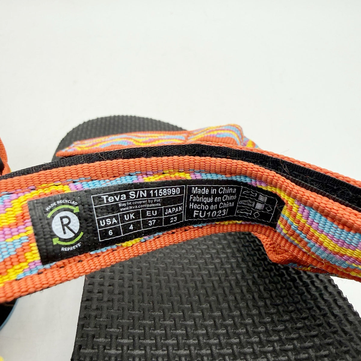 Teva Womens Original Universal Revive Sandals Size 6 EU 37 Orange Blue NIB