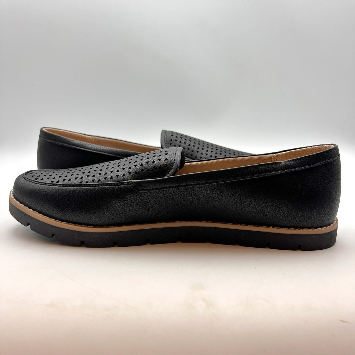 LifeStride Womens Urban 2 Slip-On Loafers Size 9 Black Vegan Leather NIB