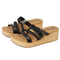 Skechers Womens Summers Wedge Sandals Size 9 EU 39 Black Slip On NIB