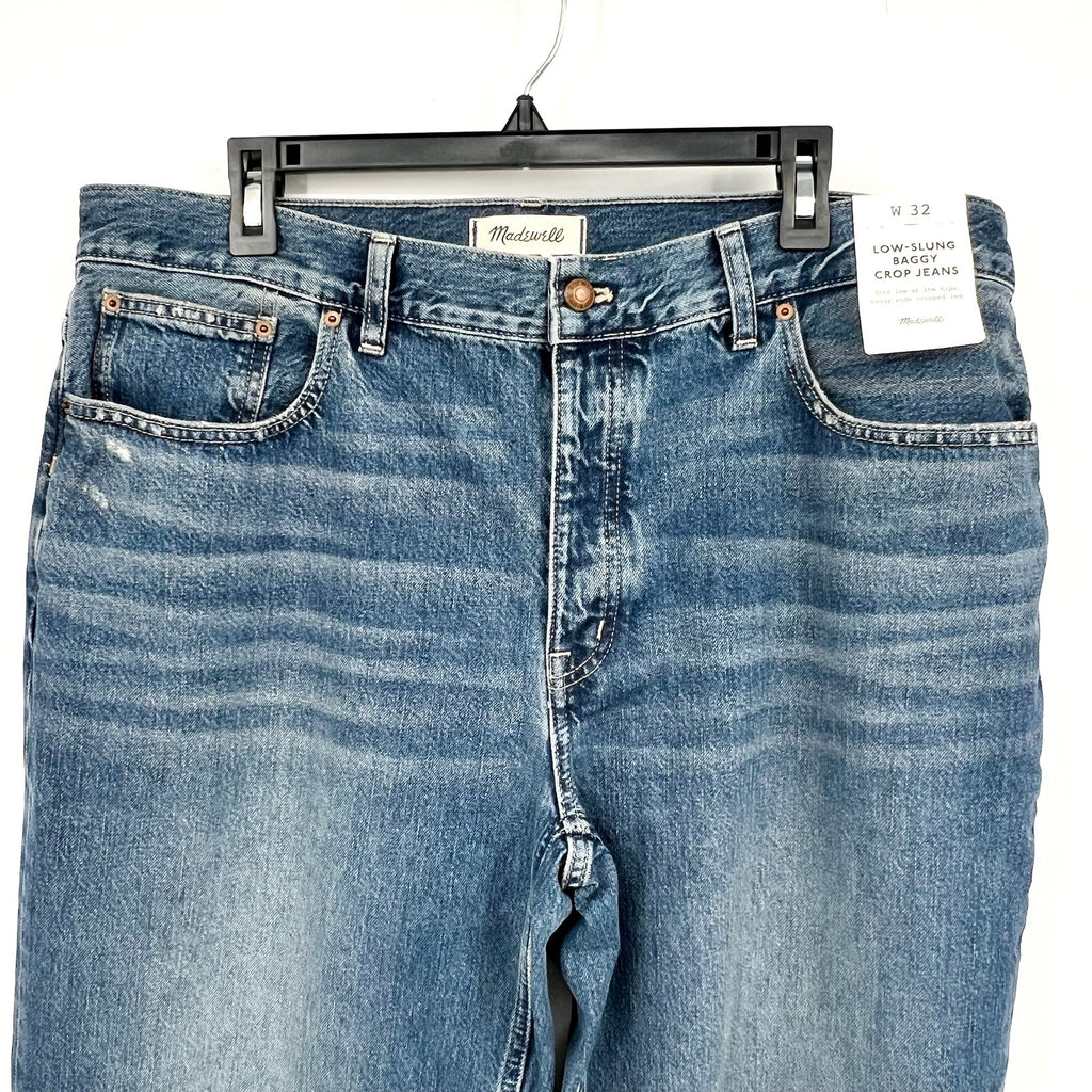 MADEWELL Women's Baggy Crop Jeans Size 32 US 14 Croswell Blue NU172 Denim NWT