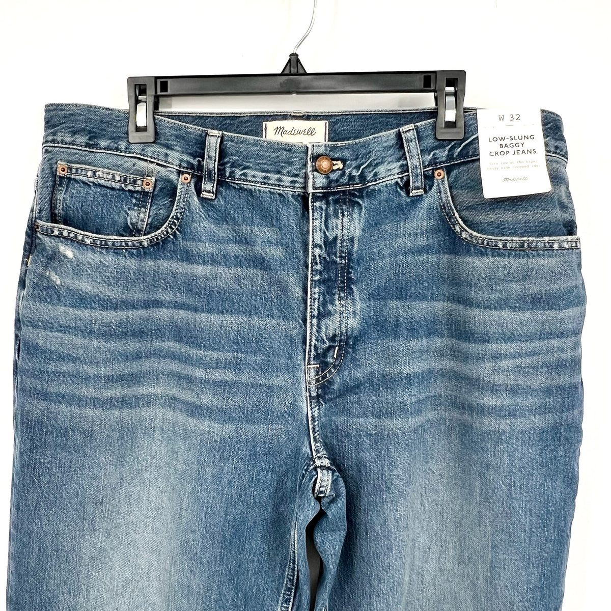 MADEWELL Women's Baggy Crop Jeans Size 32 US 14 Croswell Blue NU172 Denim NWT