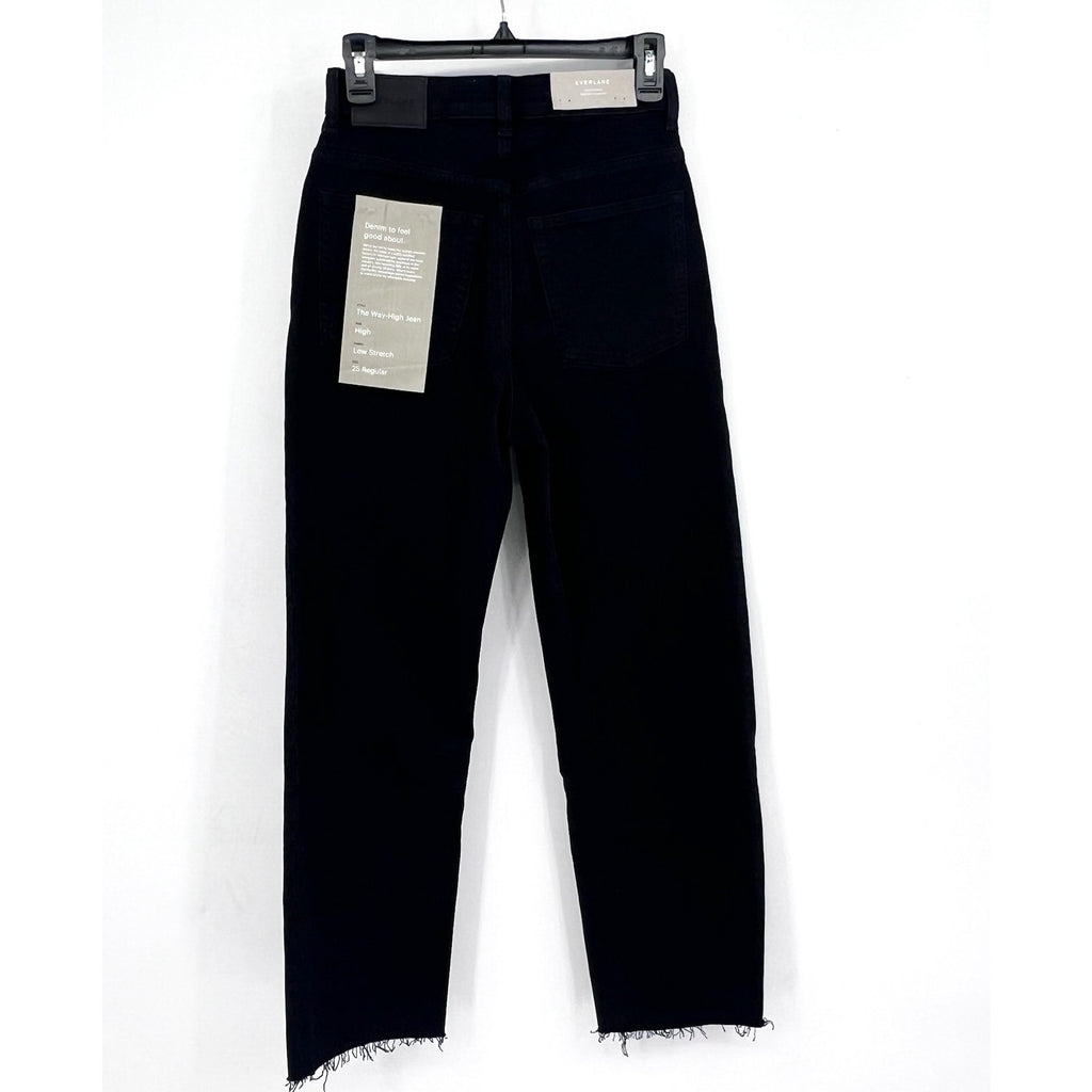 EVERLANE Women's The Way-High Jeans 25x27 US 0 Coal Black Straight Leg NWT