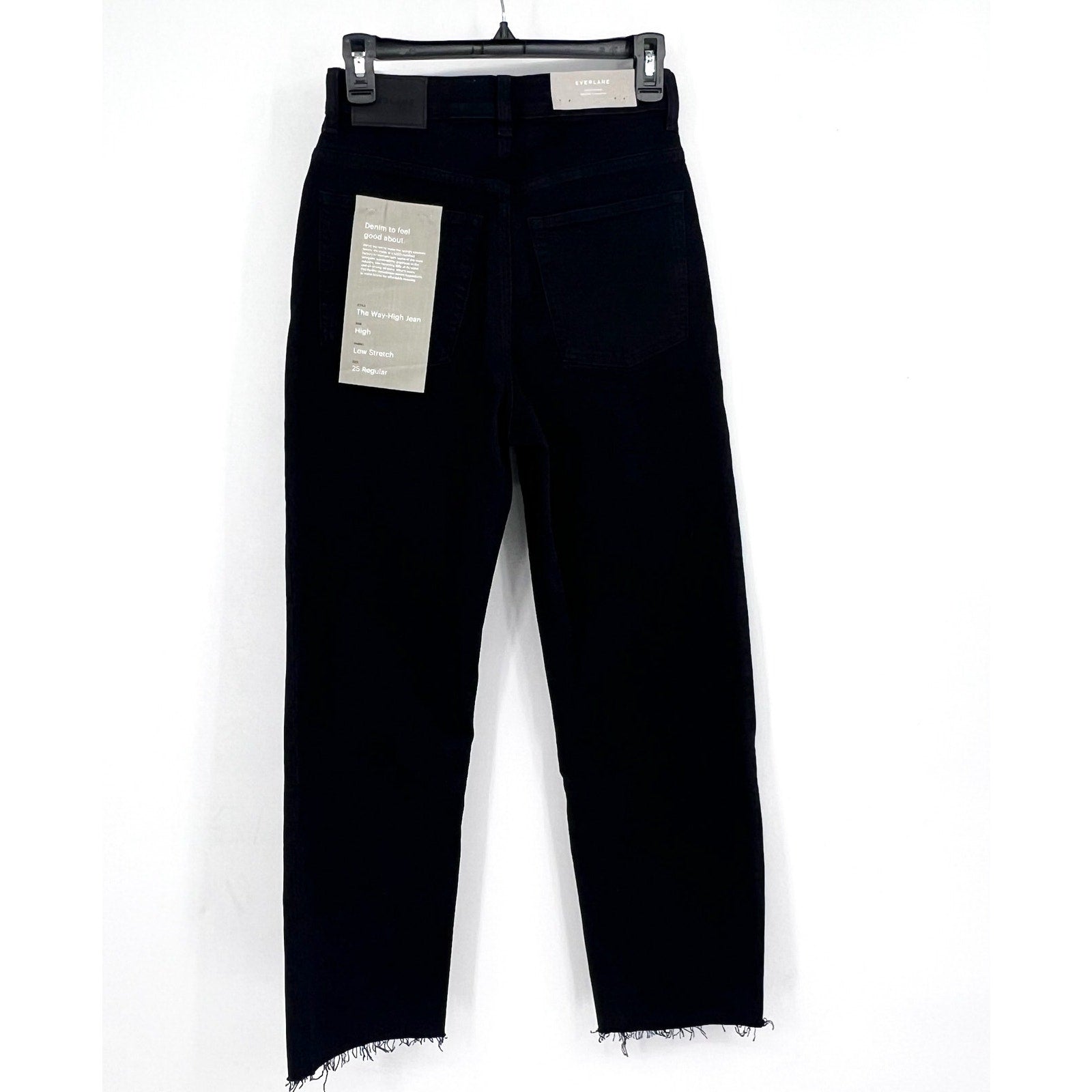EVERLANE Women's The Way-High Jeans 25x27 US 0 Coal Black Straight Leg NWT