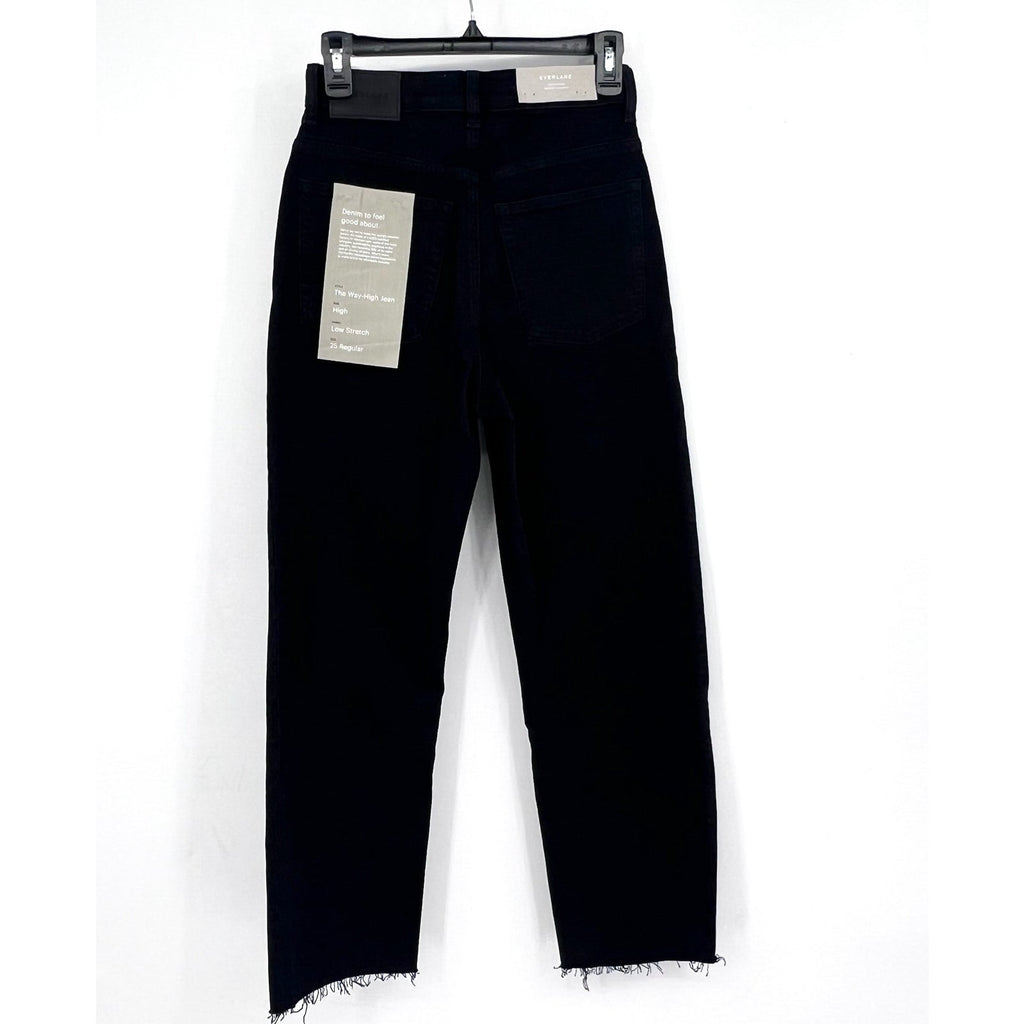 EVERLANE Women's The Way-High Jeans 25x27 US 0 Coal Black Straight Leg NWT