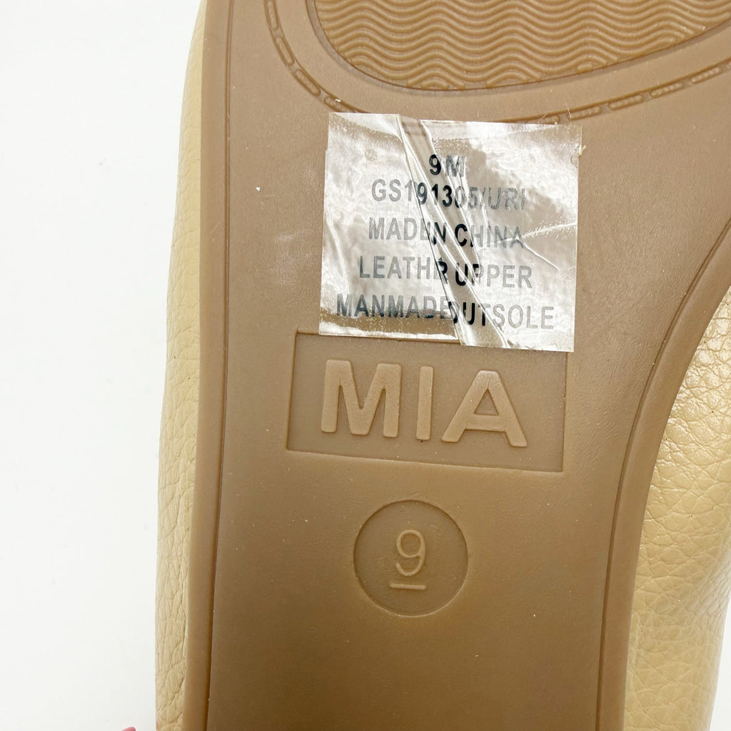 MIA Womens URI Ballet Flats Size 9 M Tan Beige Leather NWOB