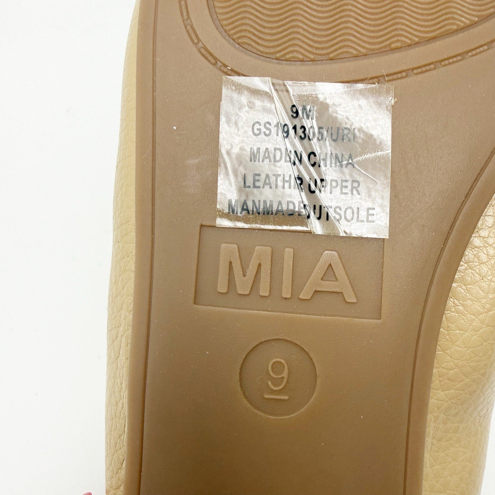 MIA Womens URI Ballet Flats Size 9 M Tan Beige Leather NWOB